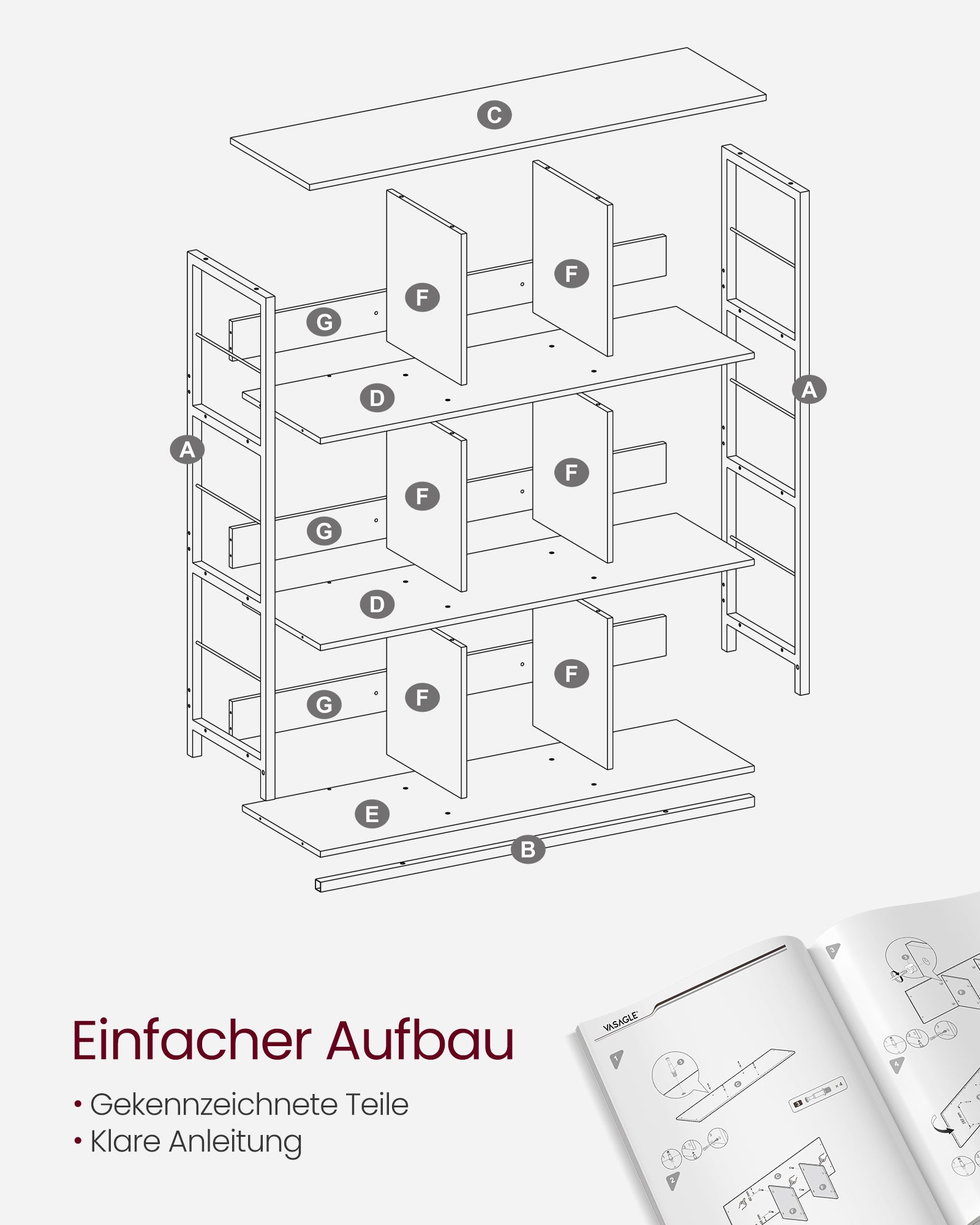 Regal mit 3 Ebenen und 9 Fächern