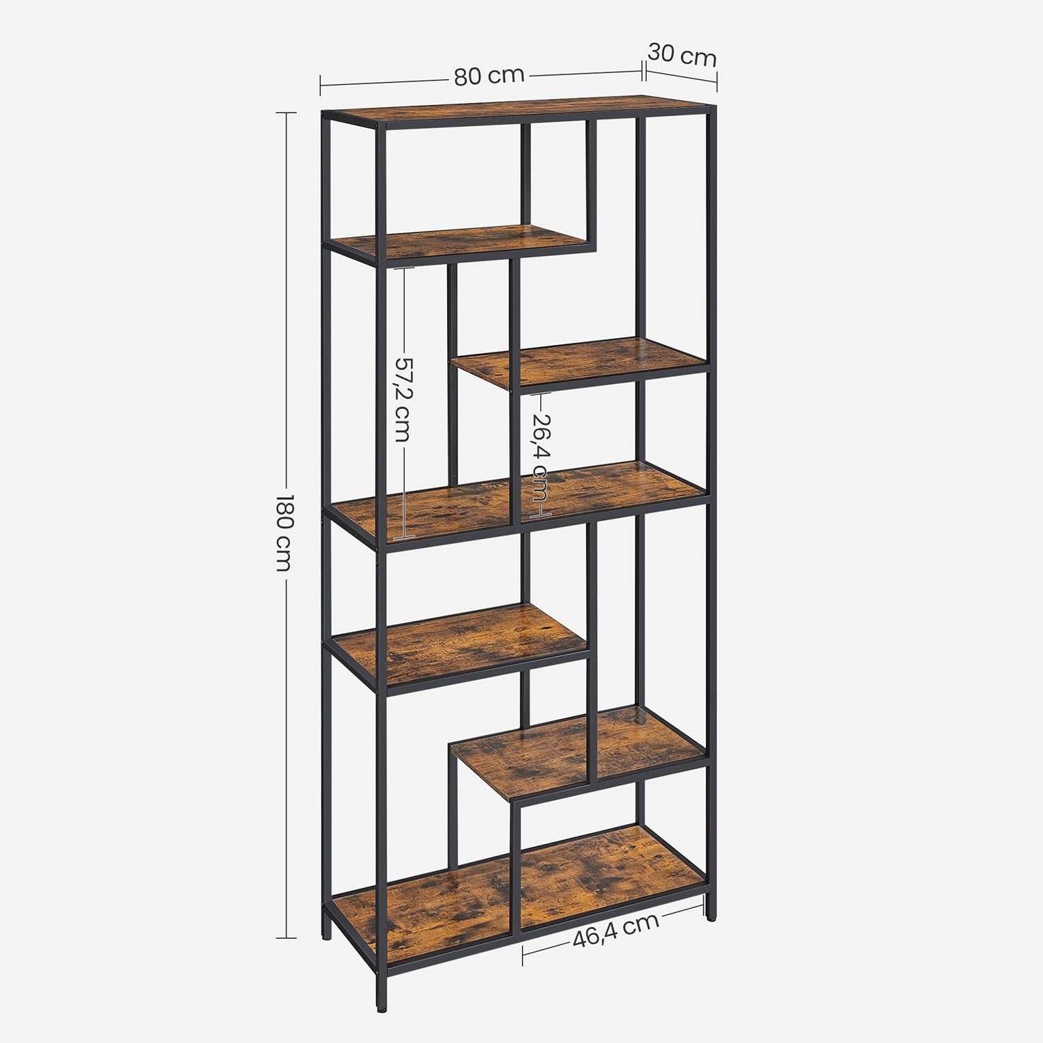 Bücherregal 180 cm hoch