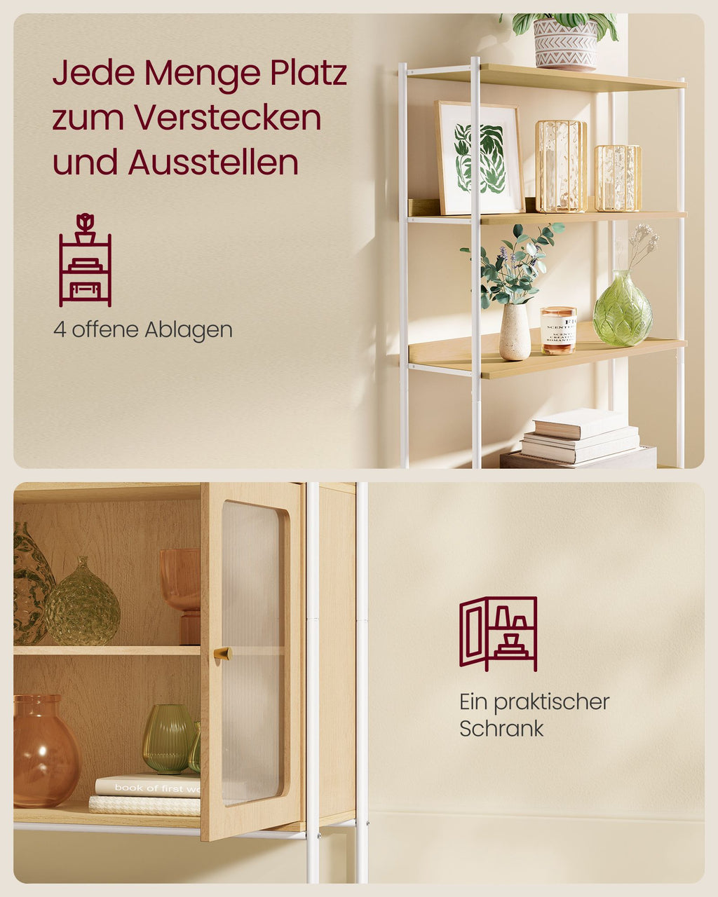 Bücherregal 6 Ebenen mit Metallrahmen