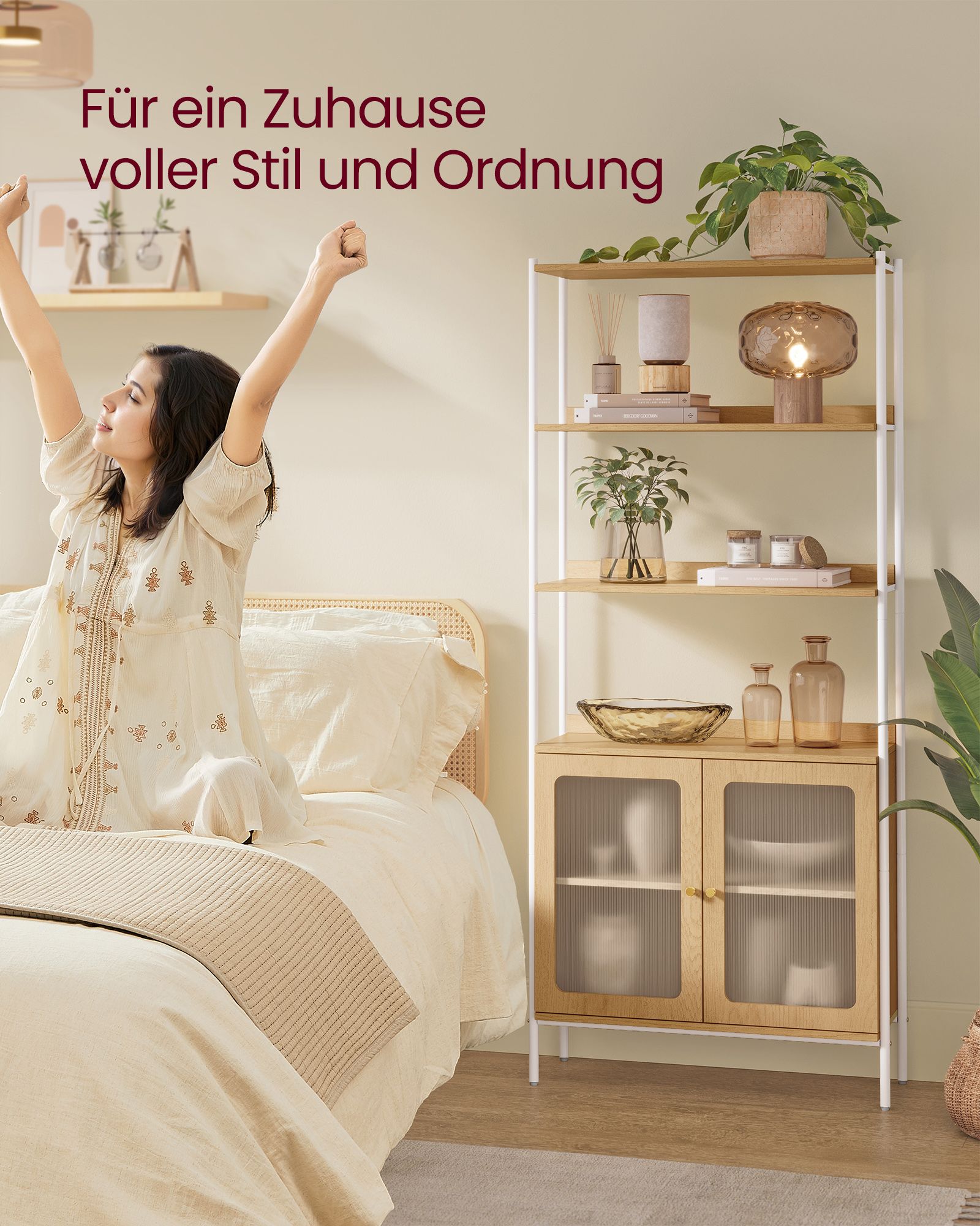 Bücherregal 6 Ebenen mit Metallrahmen