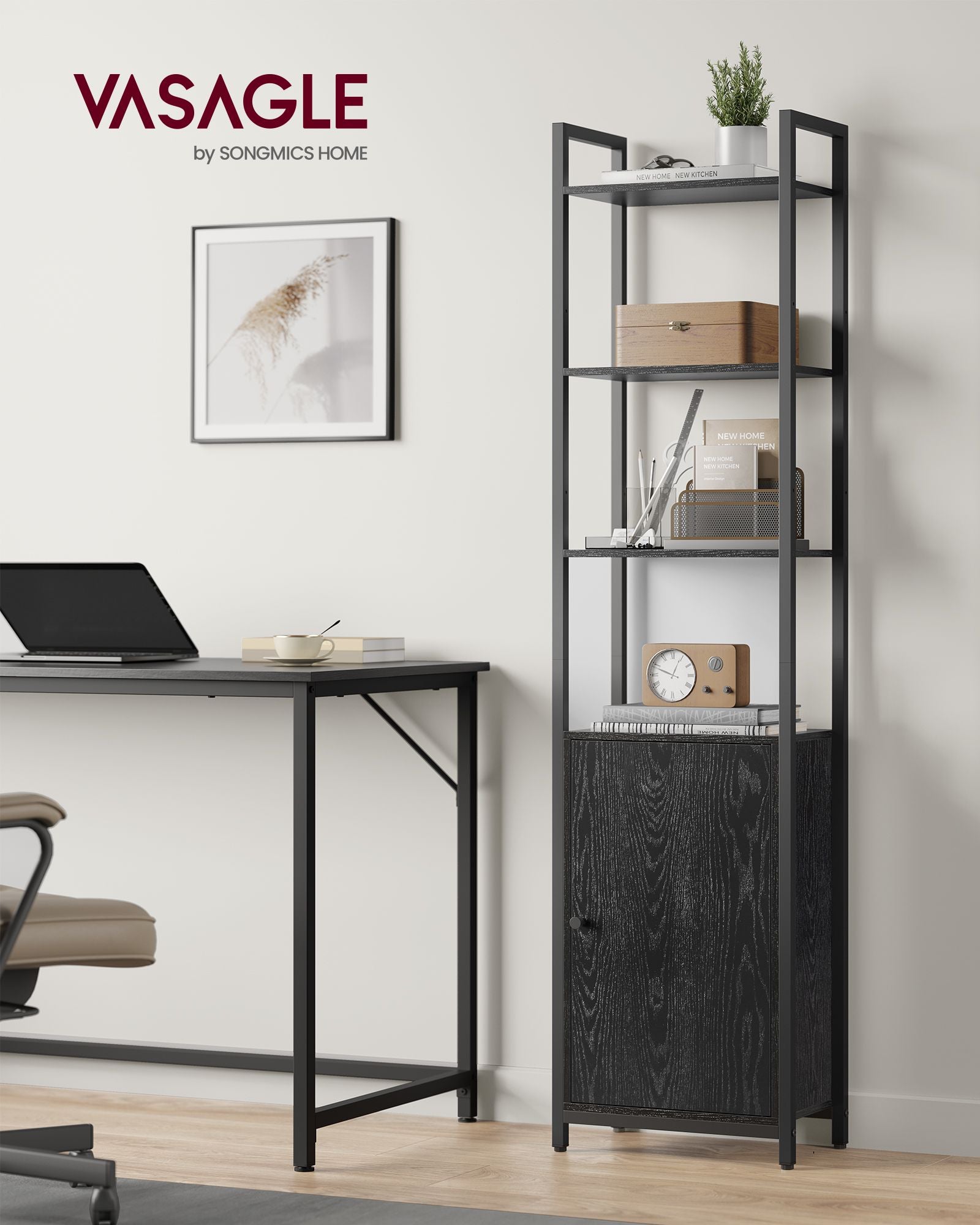 Bücherregal 24 x 40 x 159,5 cm ebenholzschwarz-tintenschwarz