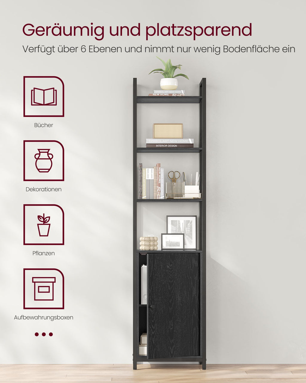 Bücherregal 24 x 40 x 159,5 cm ebenholzschwarz-tintenschwarz
