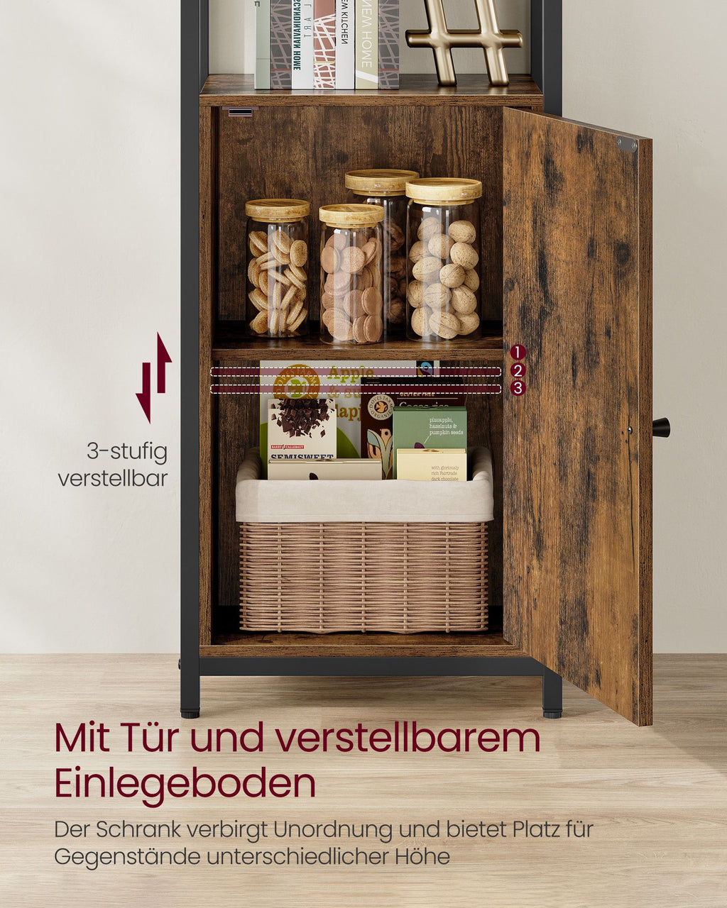 Bücherregal 24 x 40 x 159,5 cm vintagebraun-tintenschwarz