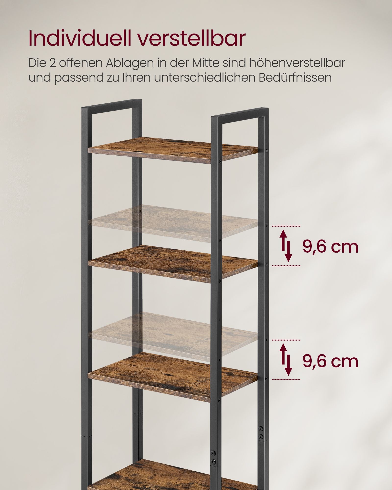 Bücherregal 24 x 40 x 159,5 cm vintagebraun-tintenschwarz