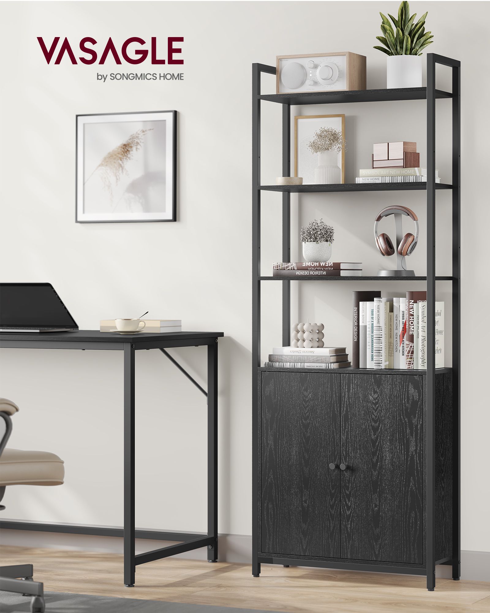 Bücherregal 24 x 60 x 159,5 cm ebenholzschwarz-tintenschwarz