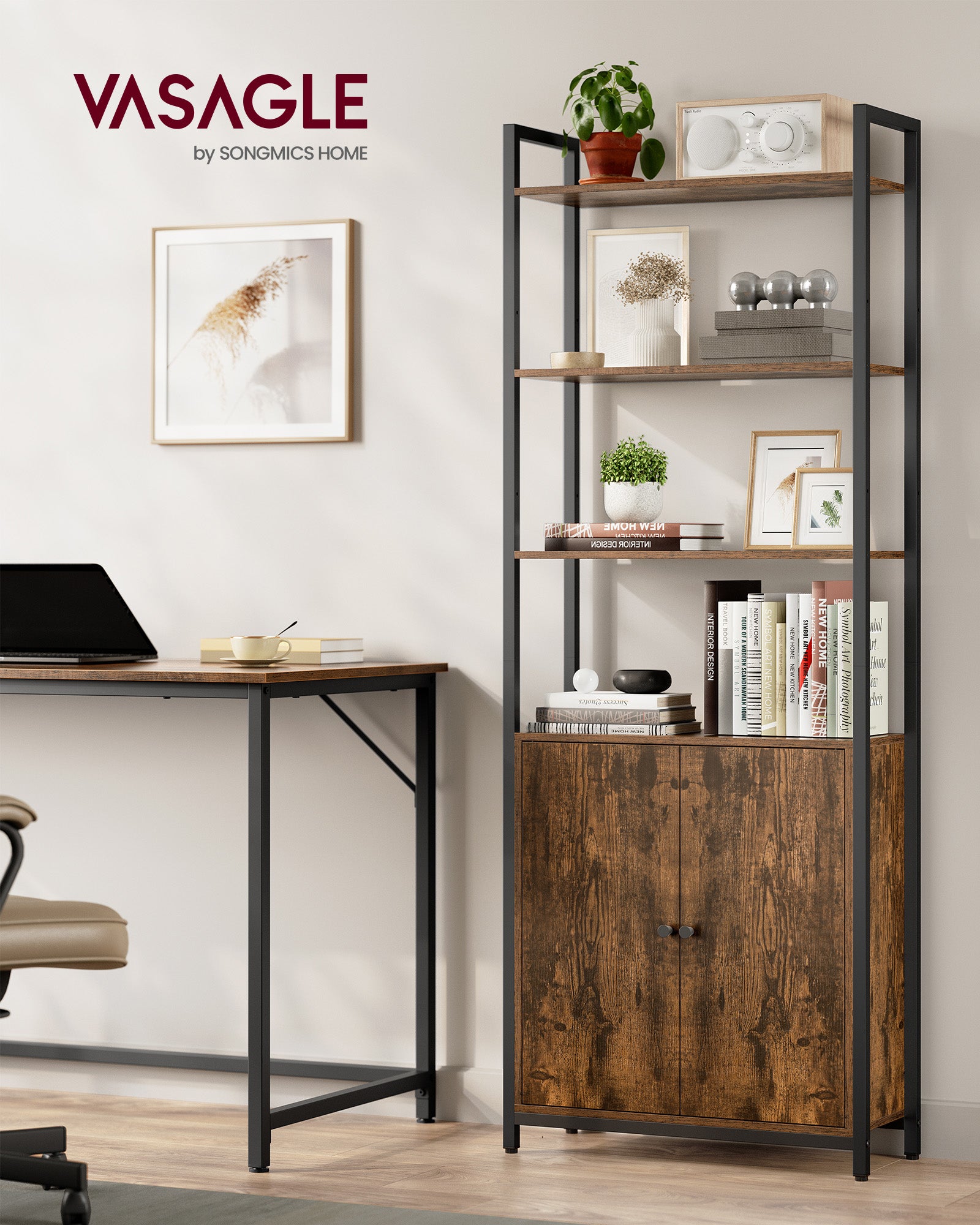 Bücherregal 24 x 60 x 159,5 cm vintagebraun-tintenschwarz