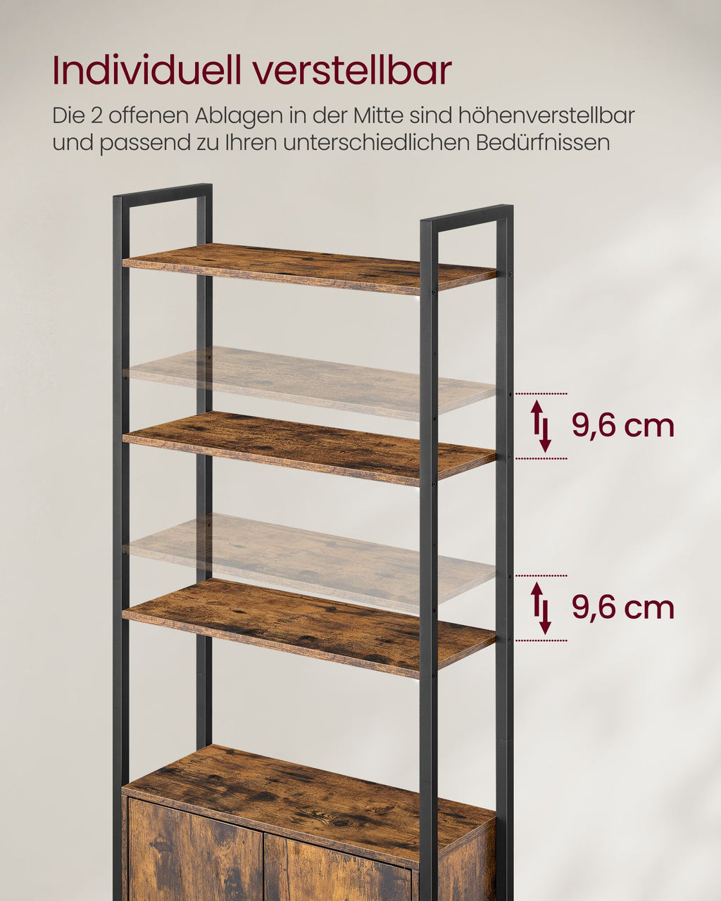 Bücherregal 24 x 60 x 159,5 cm vintagebraun-tintenschwarz