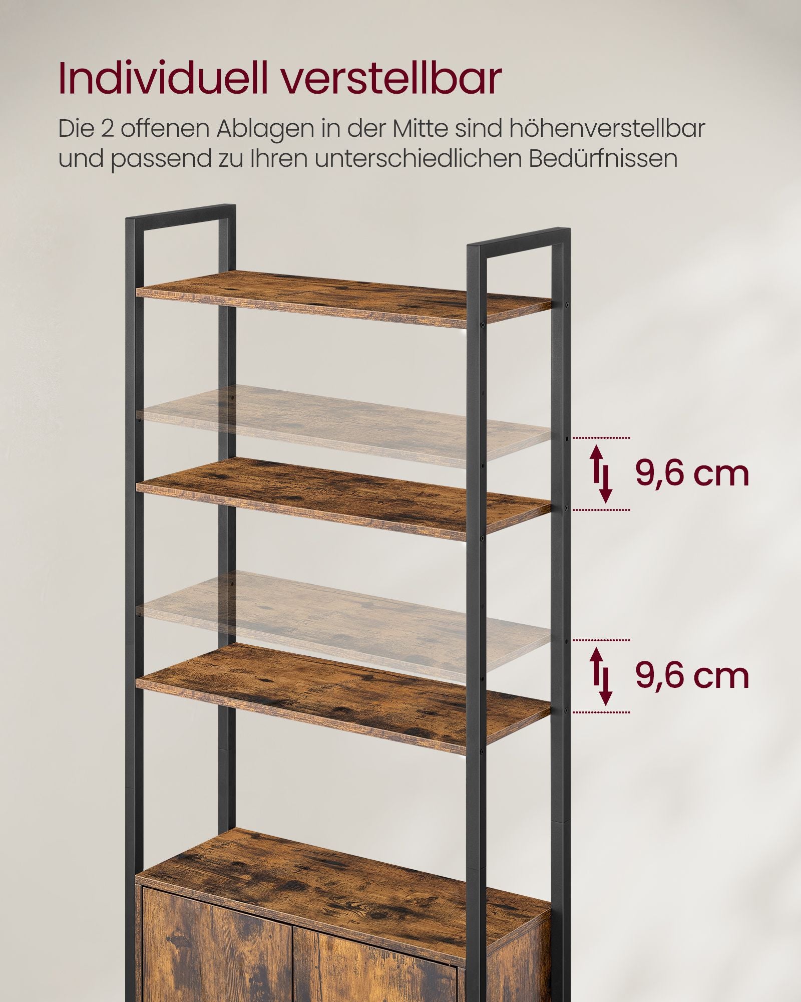 Bücherregal 24 x 60 x 159,5 cm vintagebraun-tintenschwarz