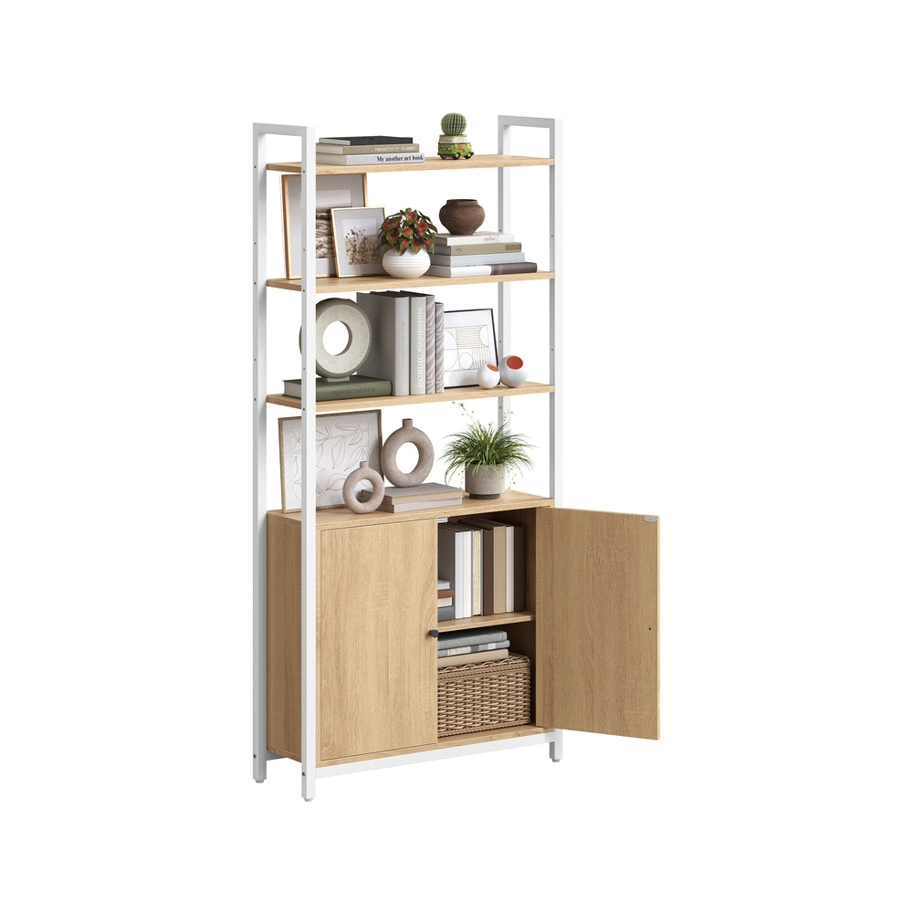 Bücherregal 6 Ebenen verstellbare Ablagen  24 x 60 x 159,5 cm goldeichenfarbe-mattweiß