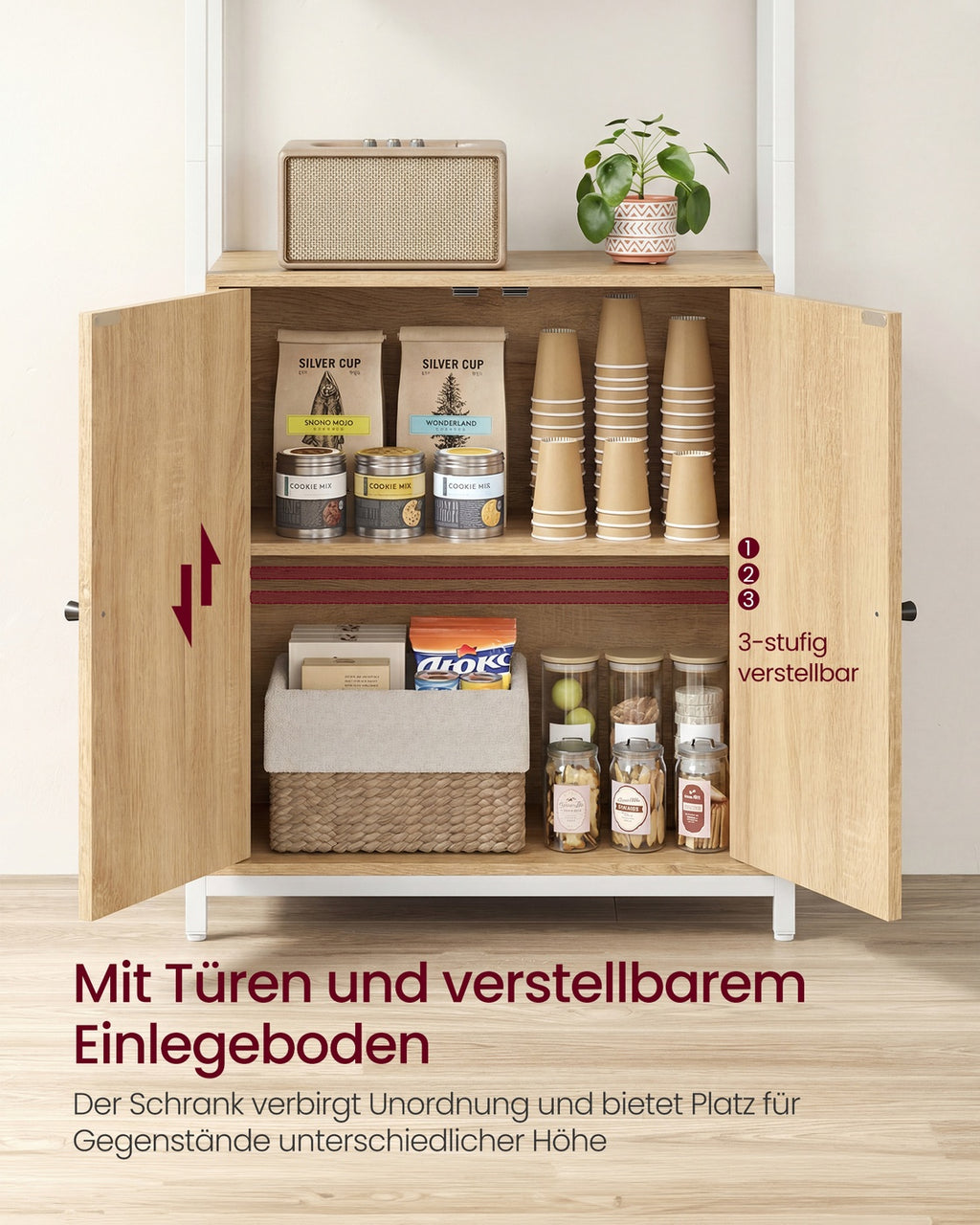 Bücherregal 6 Ebenen verstellbare Ablagen  24 x 60 x 159,5 cm goldeichenfarbe-mattweiß
