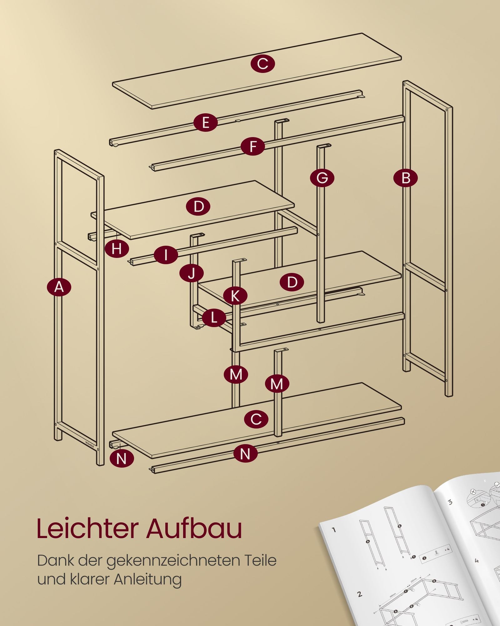 Bücherregal mit 4 Ablagen ebenholzschwarz-tintenschwarz