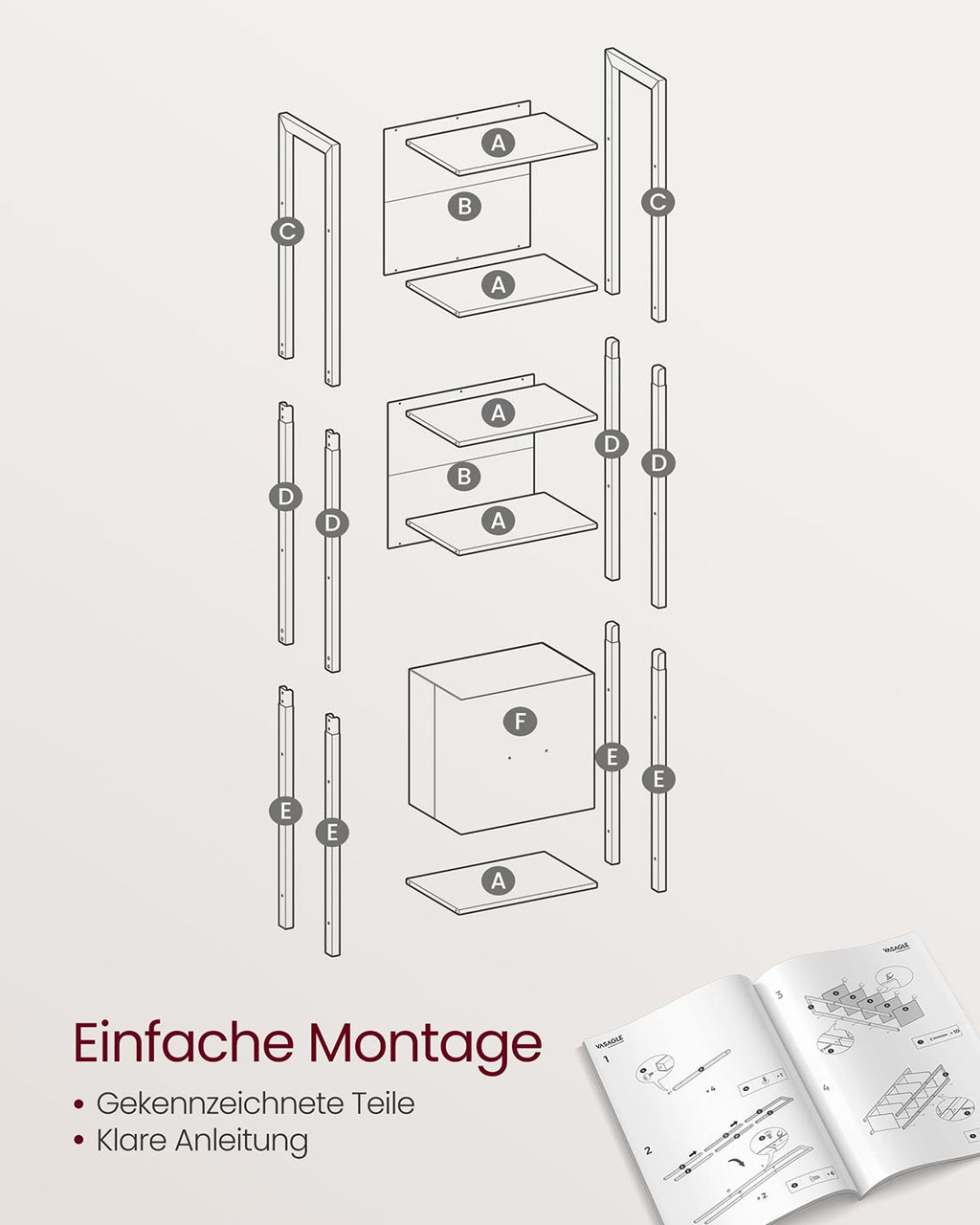 Bücherregal mit Schublade und Stahlrahmen im Industrial Design