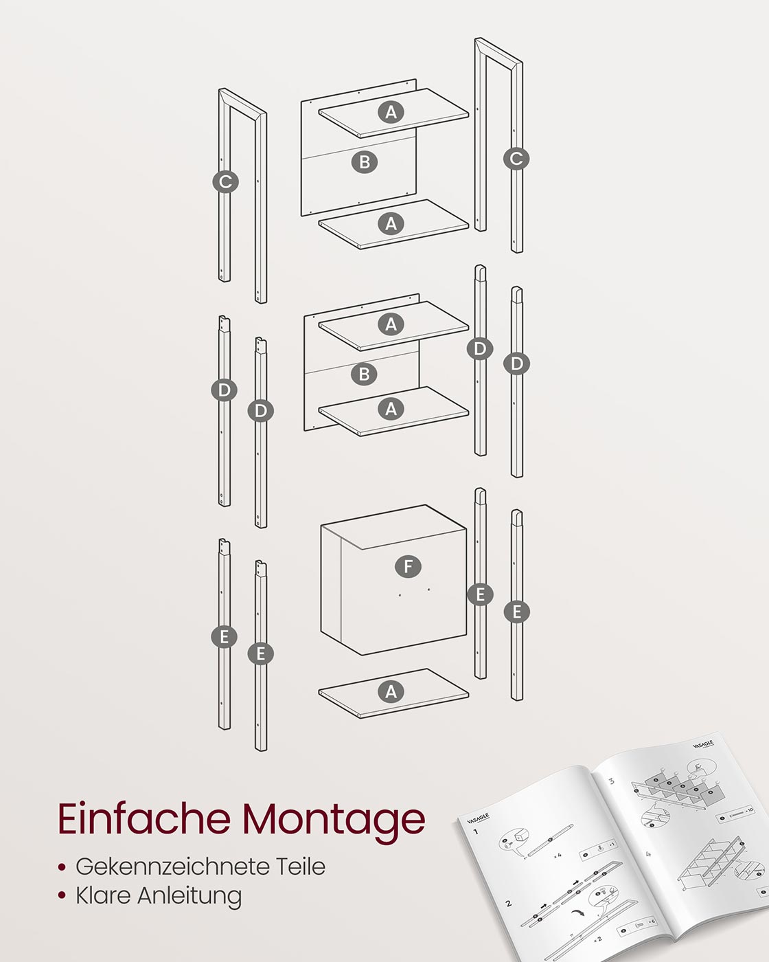 Bücherregal mit Schublade und Stahlrahmen im Industrial Design