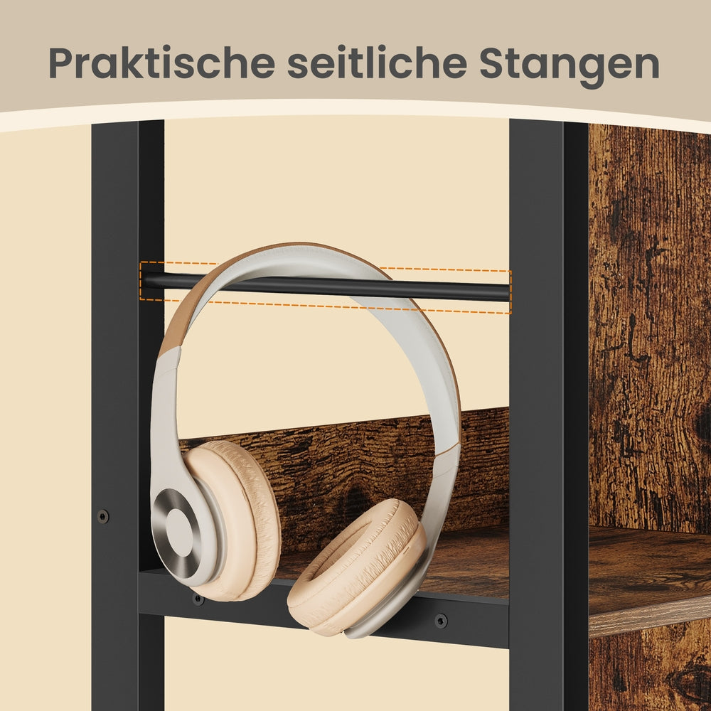 Regal mit 3 Ebenen, 6 Fächern, Bücherregal