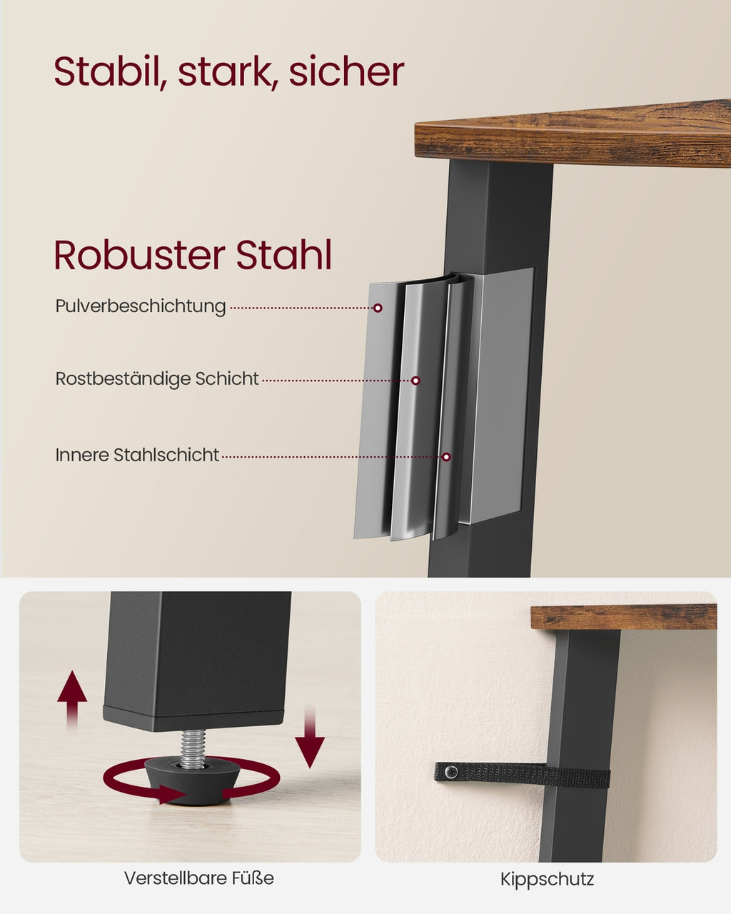 Industrie-Design Eckregal 5 Ablagen