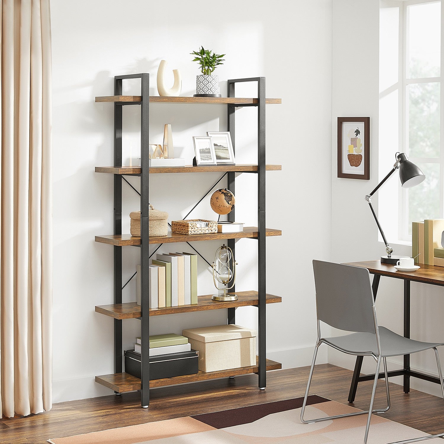 Stabiles Standregal mit 5 Regalebenen