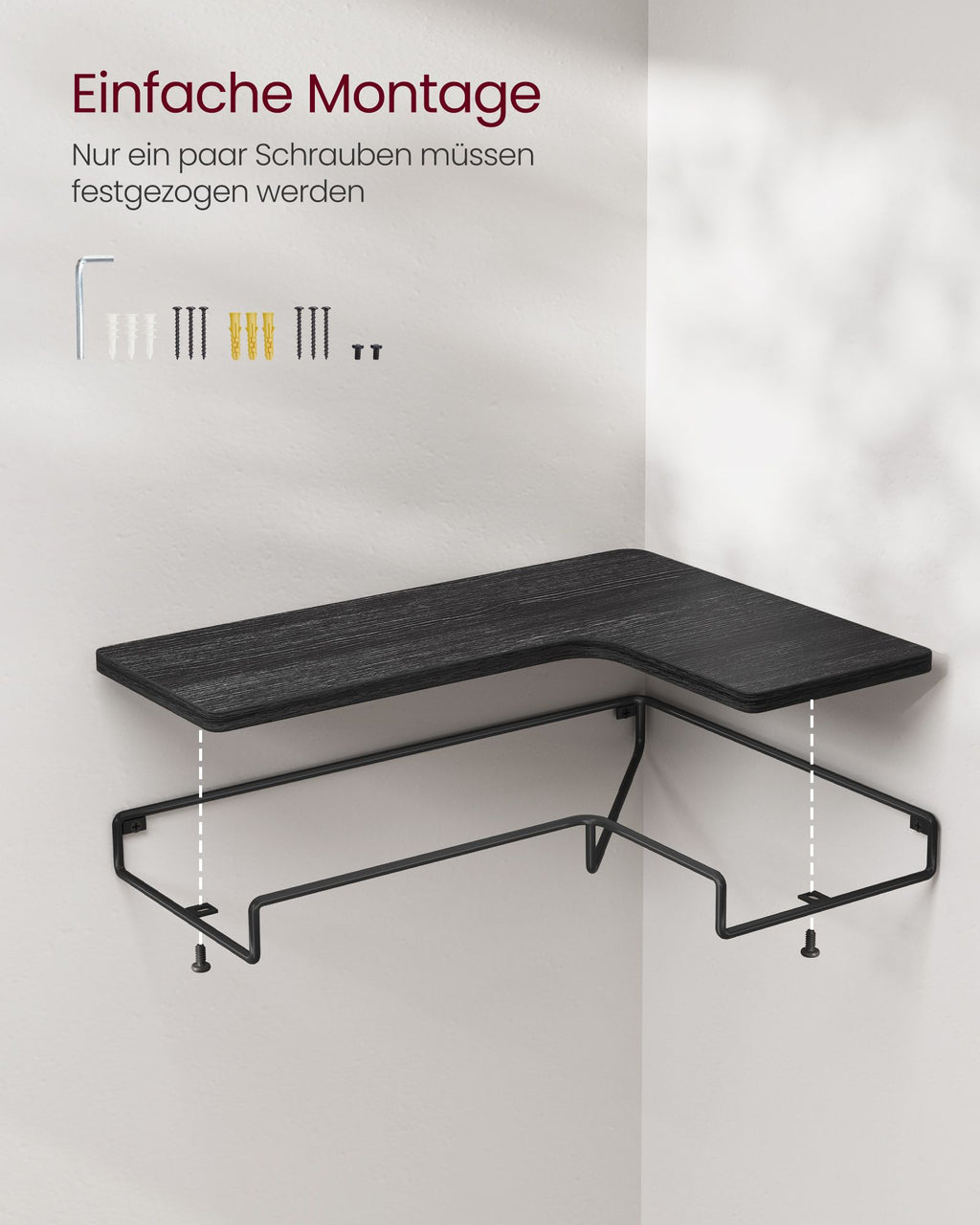 L-förmiges Eckregal Industrie-Design schwarz