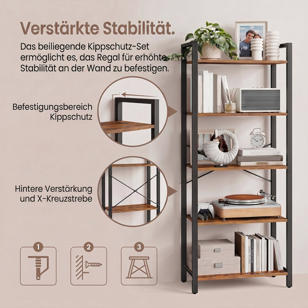 Aufbewahrungsregal, Standregal 5 Ebenen, freistehend