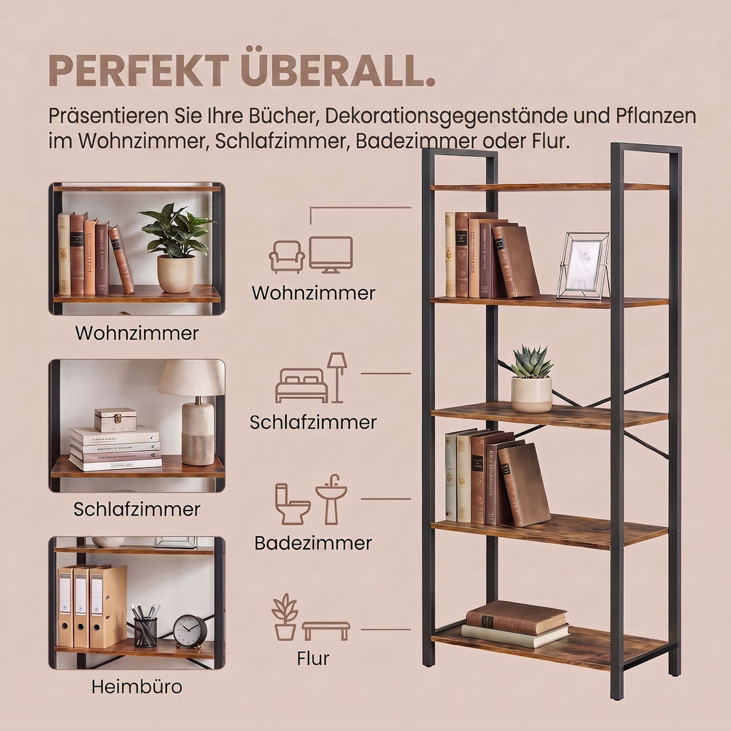 Aufbewahrungsregal, Standregal 5 Ebenen, freistehend