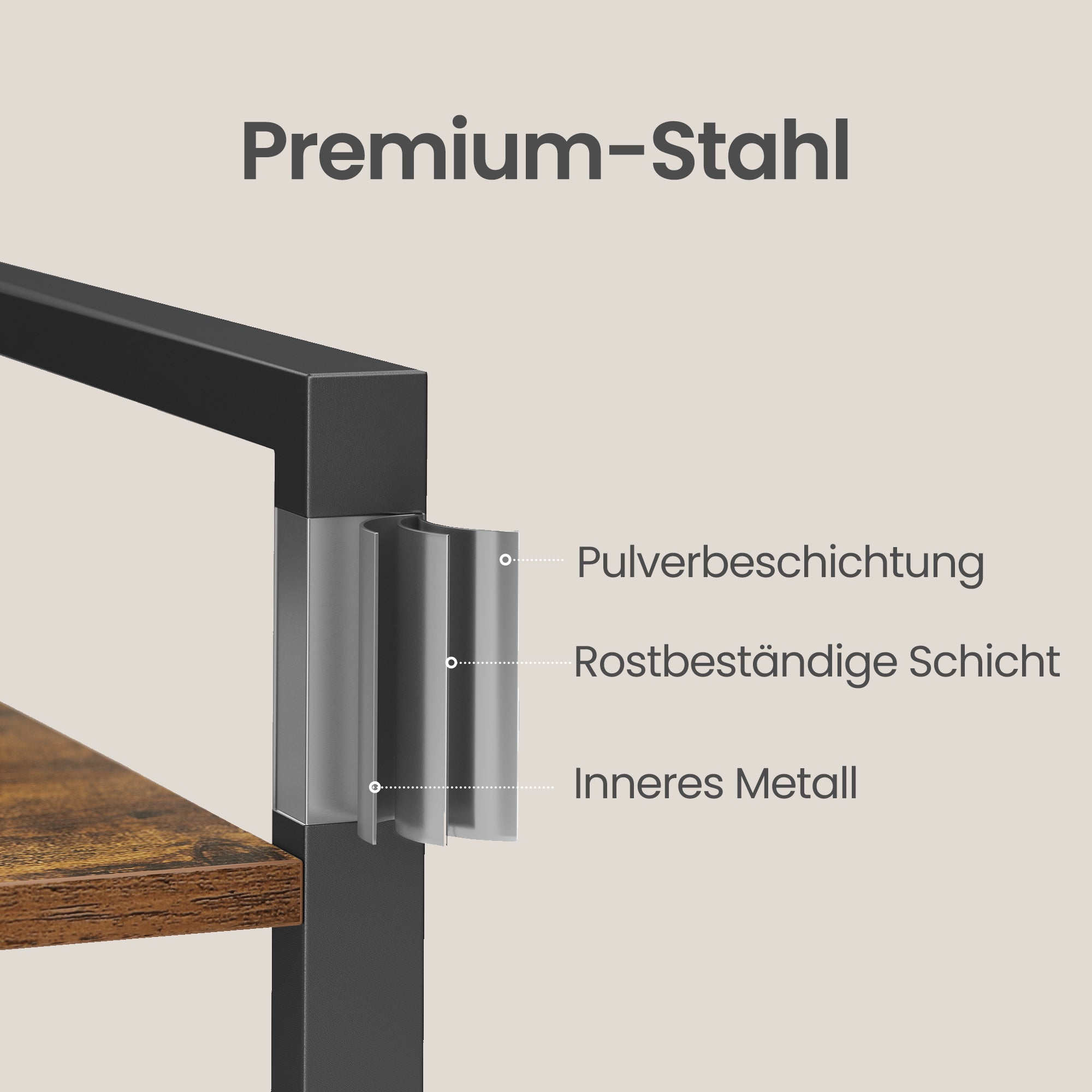 Bücherregal 6 Ebenen, Standregal mit Stahlrahmen, freistehendes Regal