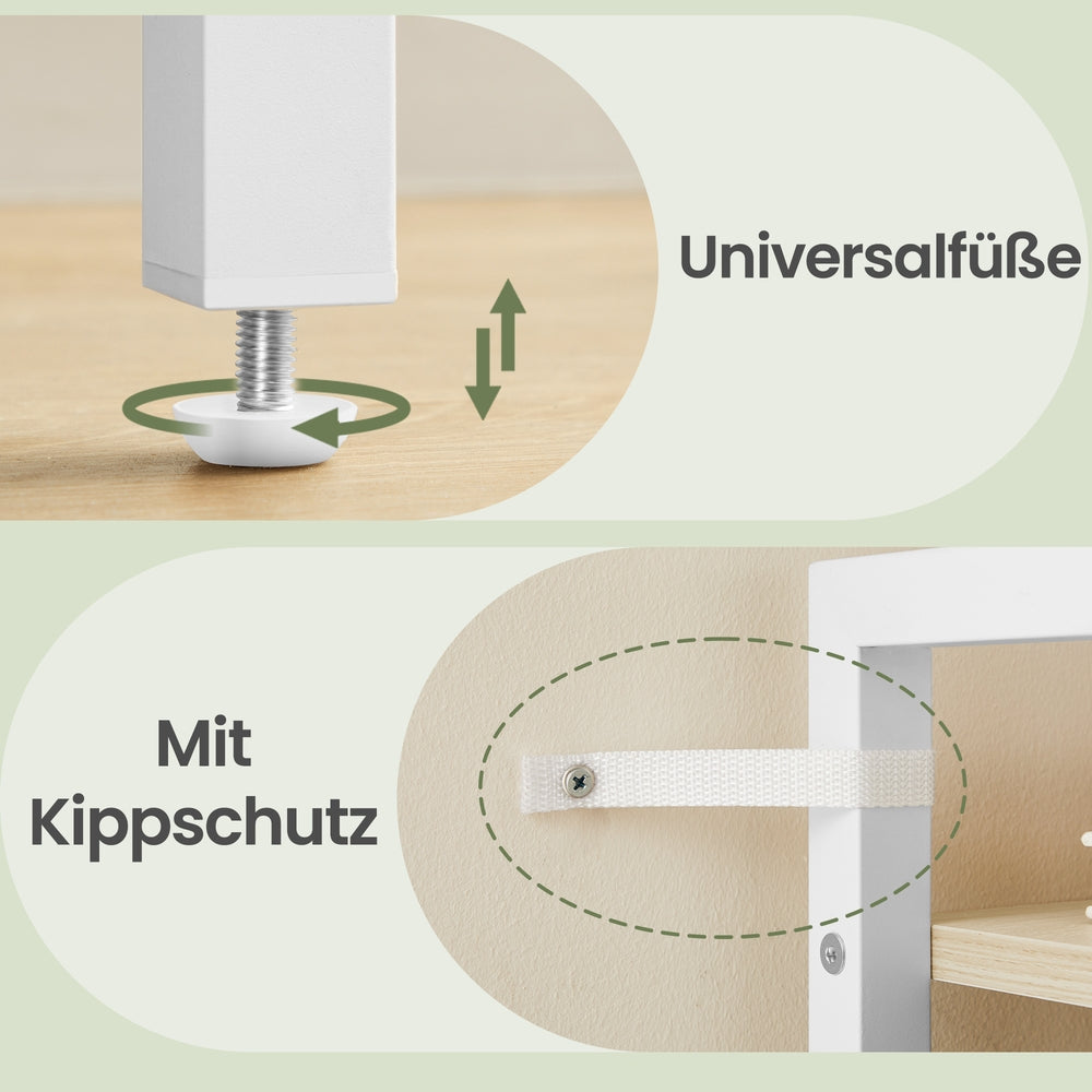 Bücherregal mit 6 Ebenen, Standregal, offene Ablagen