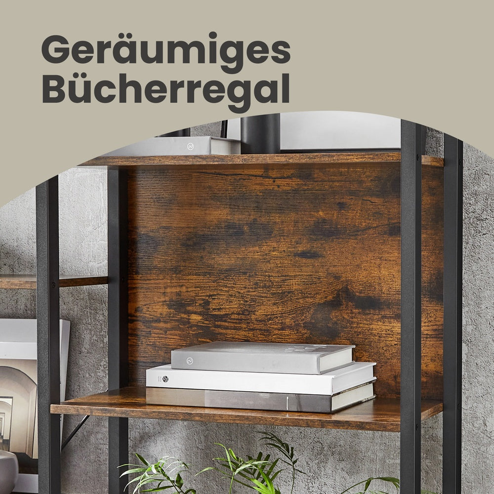 Bücherregal, Standregal mit 14 Ablagen, Regal mit Metallrahmen