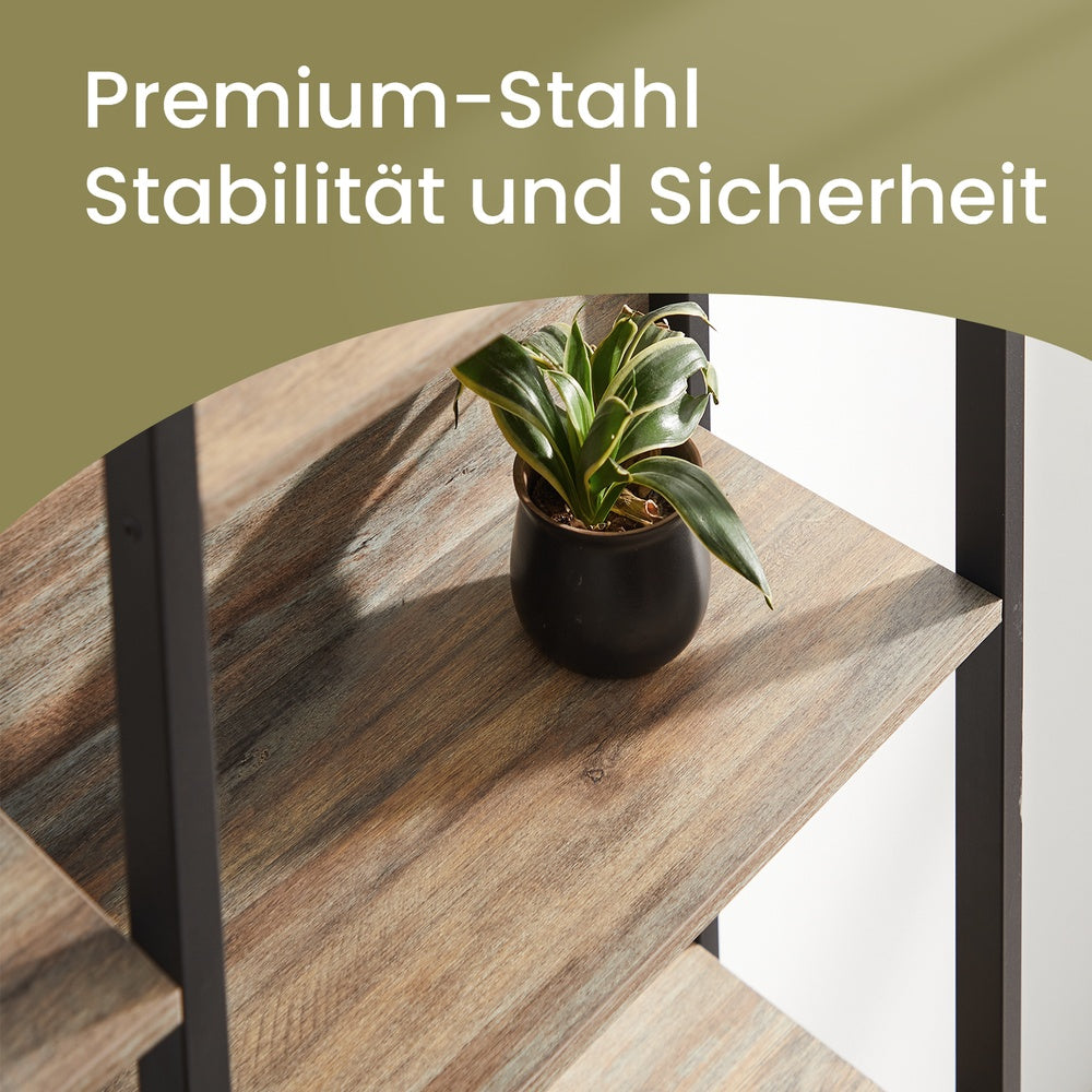 Bücherregal, Standregal mit 14 Ablagen, Regal mit Metallrahmen