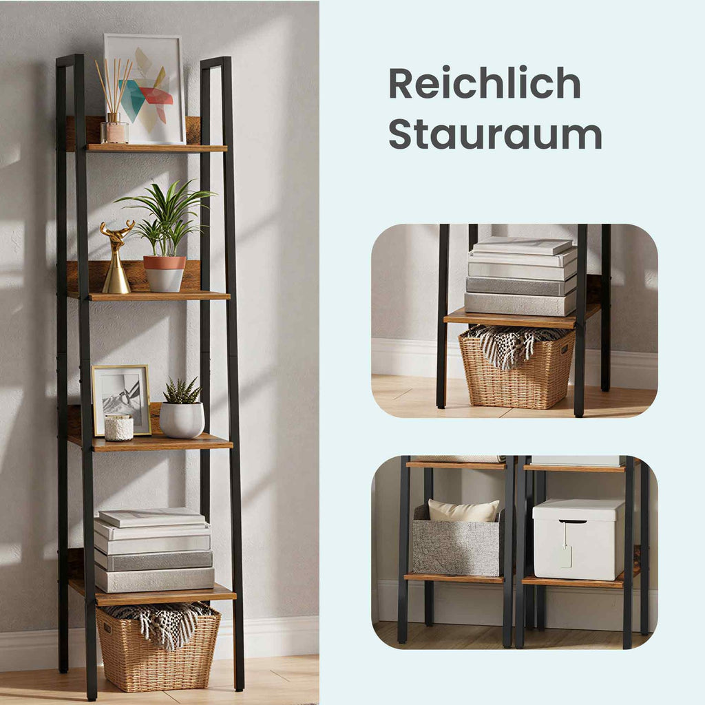 Regal mit 4 Ebenen, Standregal, Bücherregal