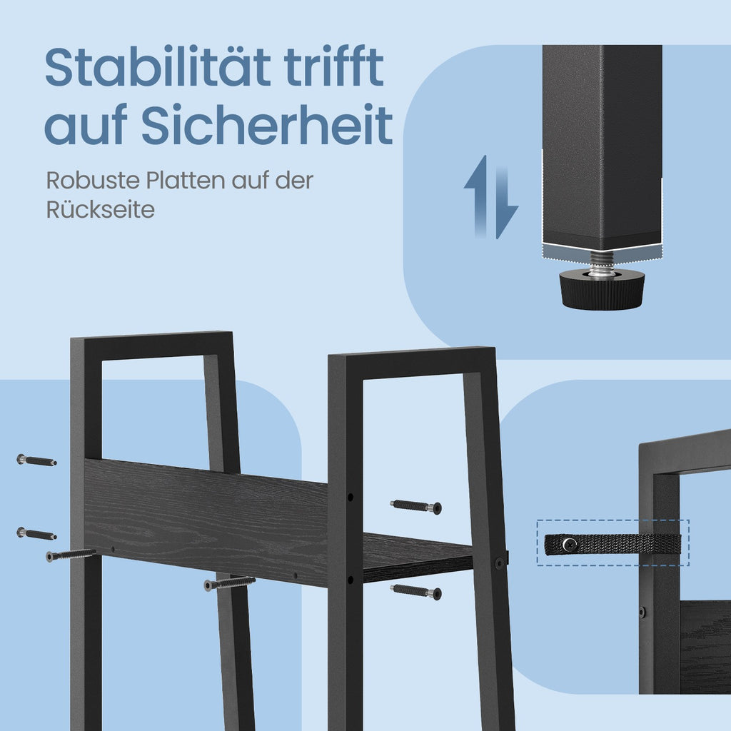 Bücherregal, Leiterregal 5 Ebenen, schmal