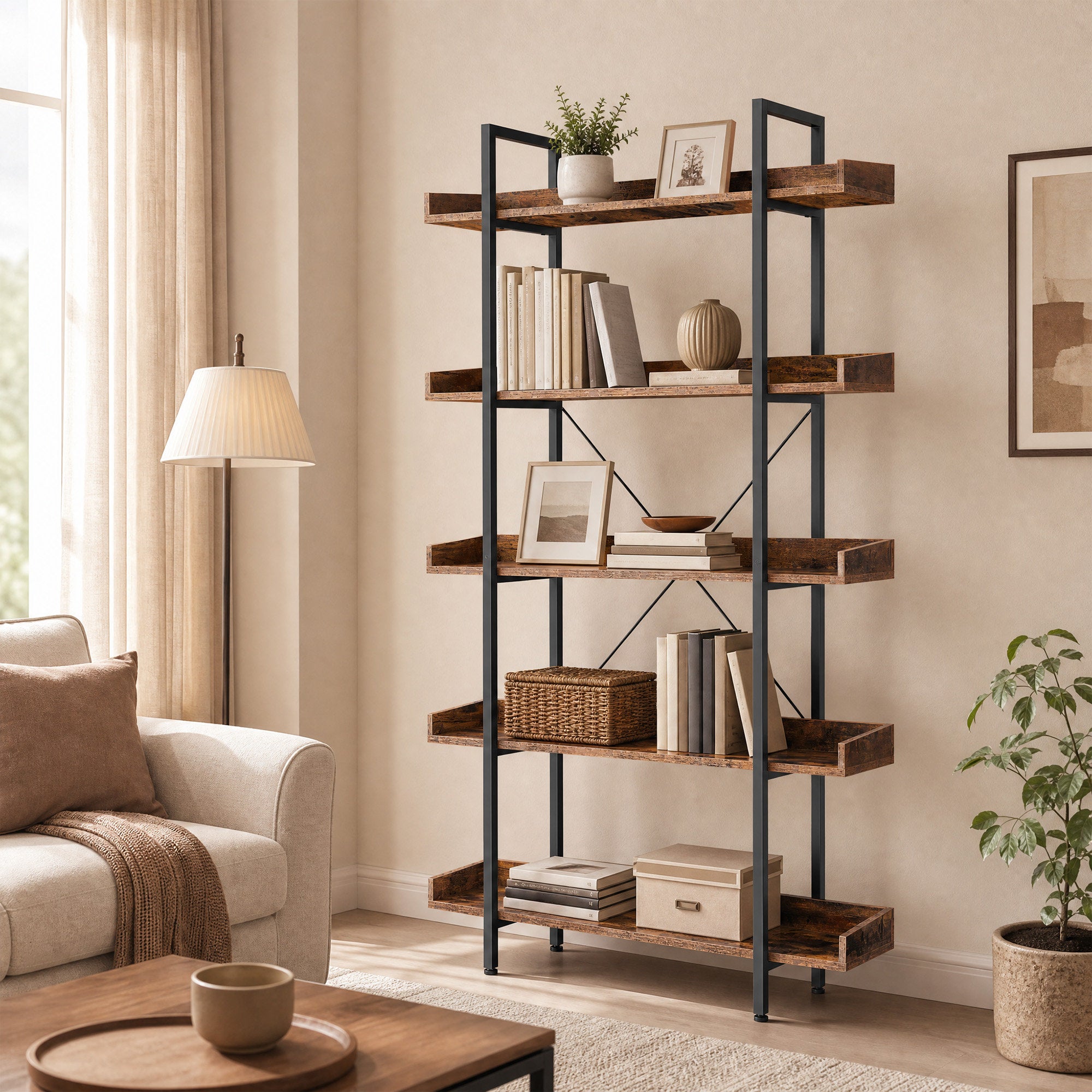 Bücherregal mit 5 Ebenen