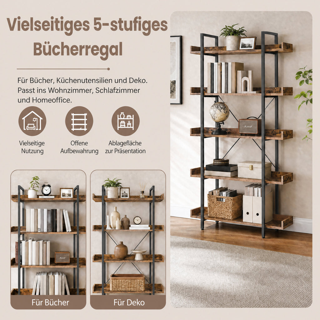 Bücherregal mit 5 Ebenen