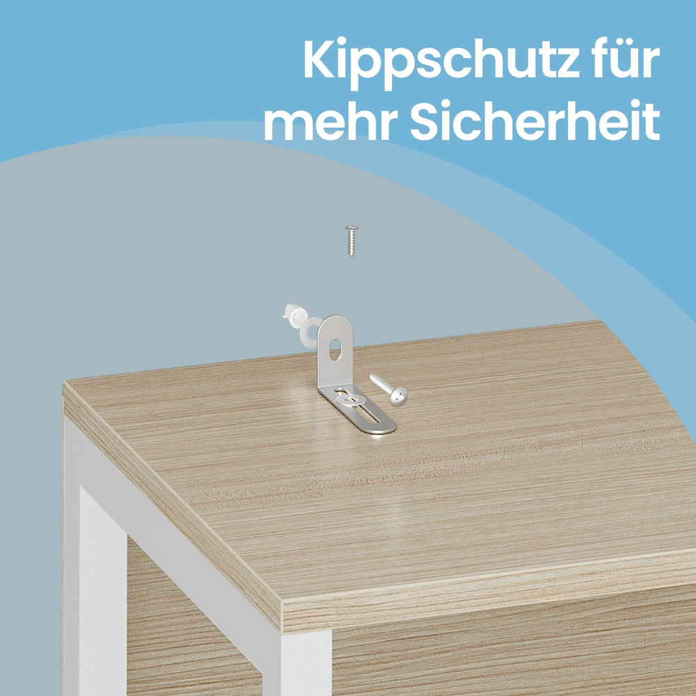 6 stöckiges Standregal, Aufbewahrungsregal mit einstellbaren LED-Leuchten, 178