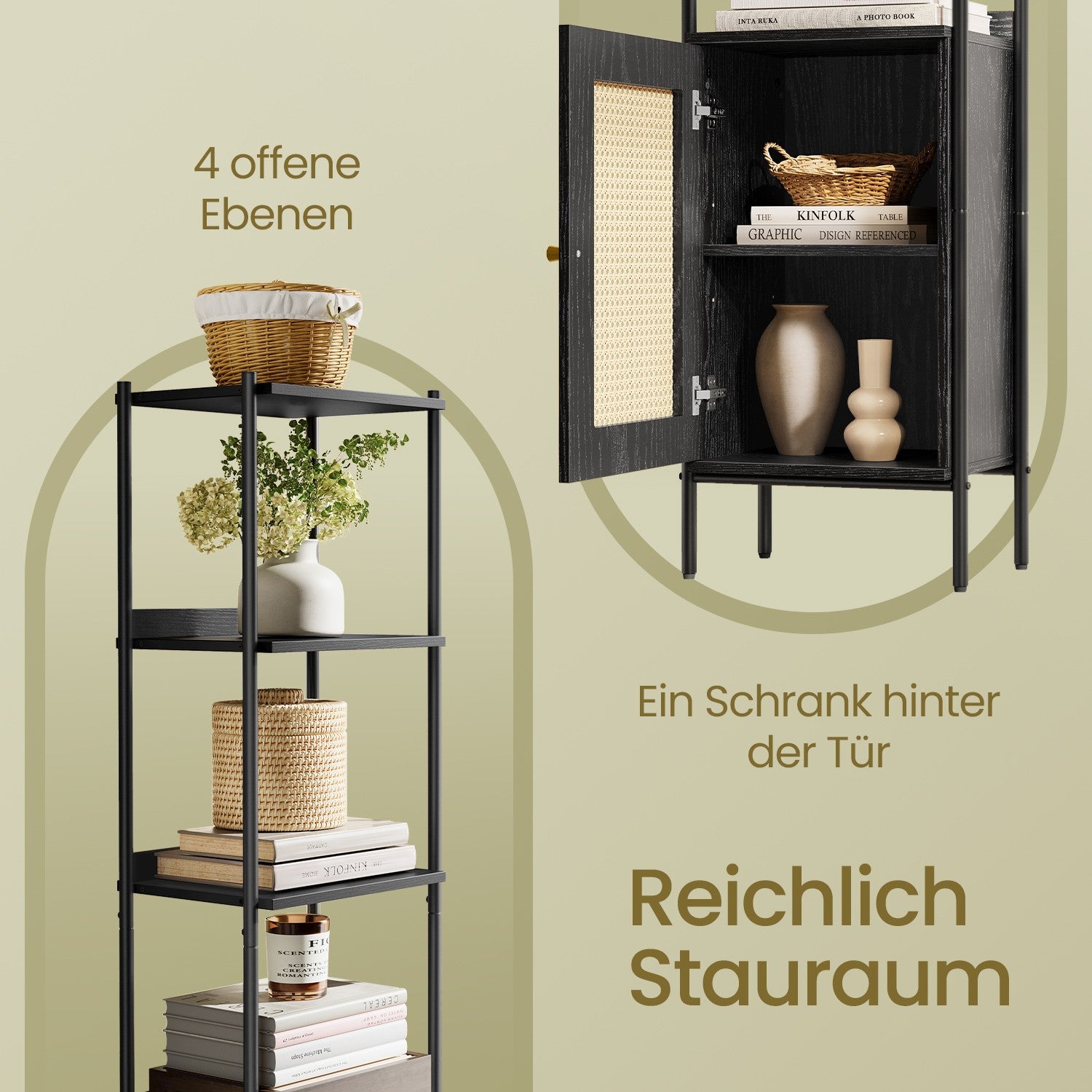 Bücherregal 6 Ebenen, Regal hoch, Standregal