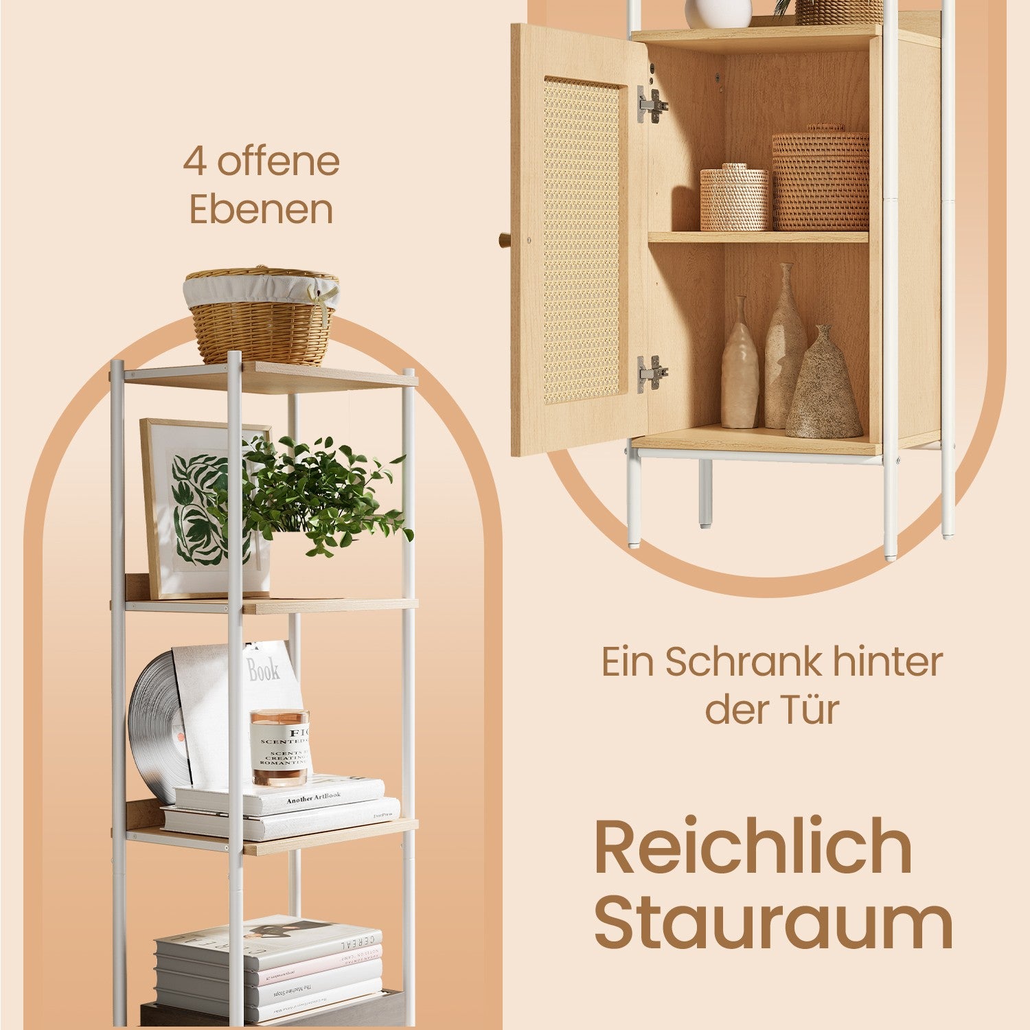 Bücherregal 6 Ebenen, Regal hoch, Standregal