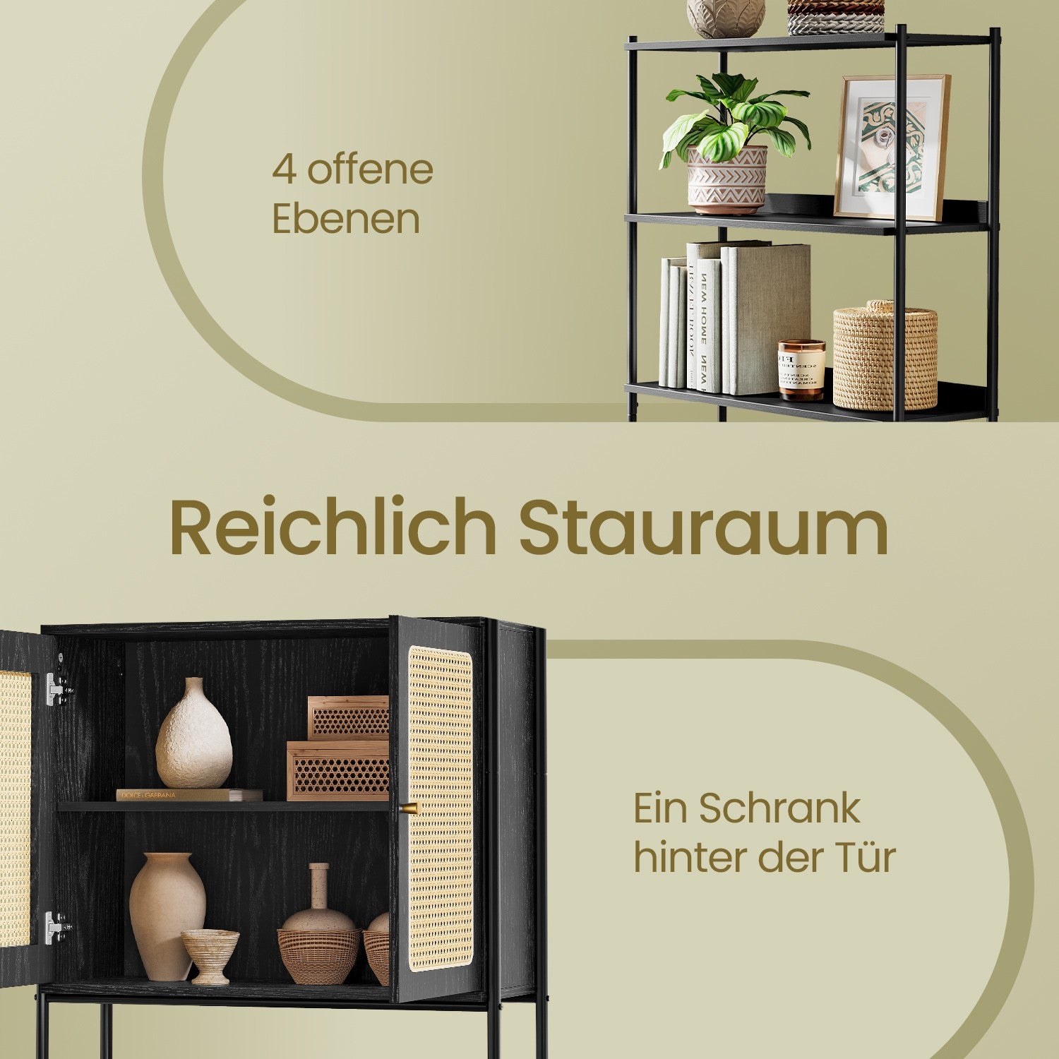 Bücherregal 6 Ebenen, Regal hoch, Standregal