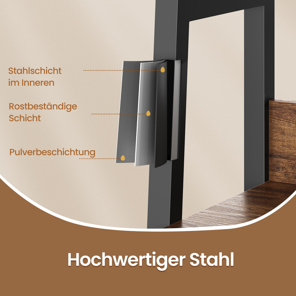 Bücherregal, Leiterregal 5 Ebenen, schmales Regal