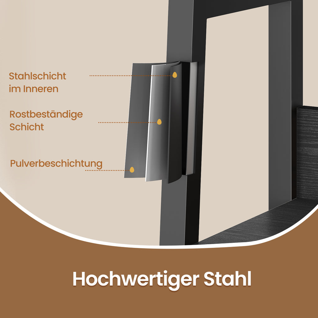 Bücherregal, Leiterregal 5 Ebenen, schmales Regal
