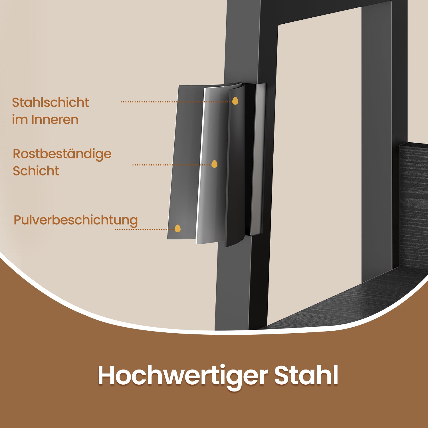 Bücherregal, Leiterregal 5 Ebenen, schmales Regal