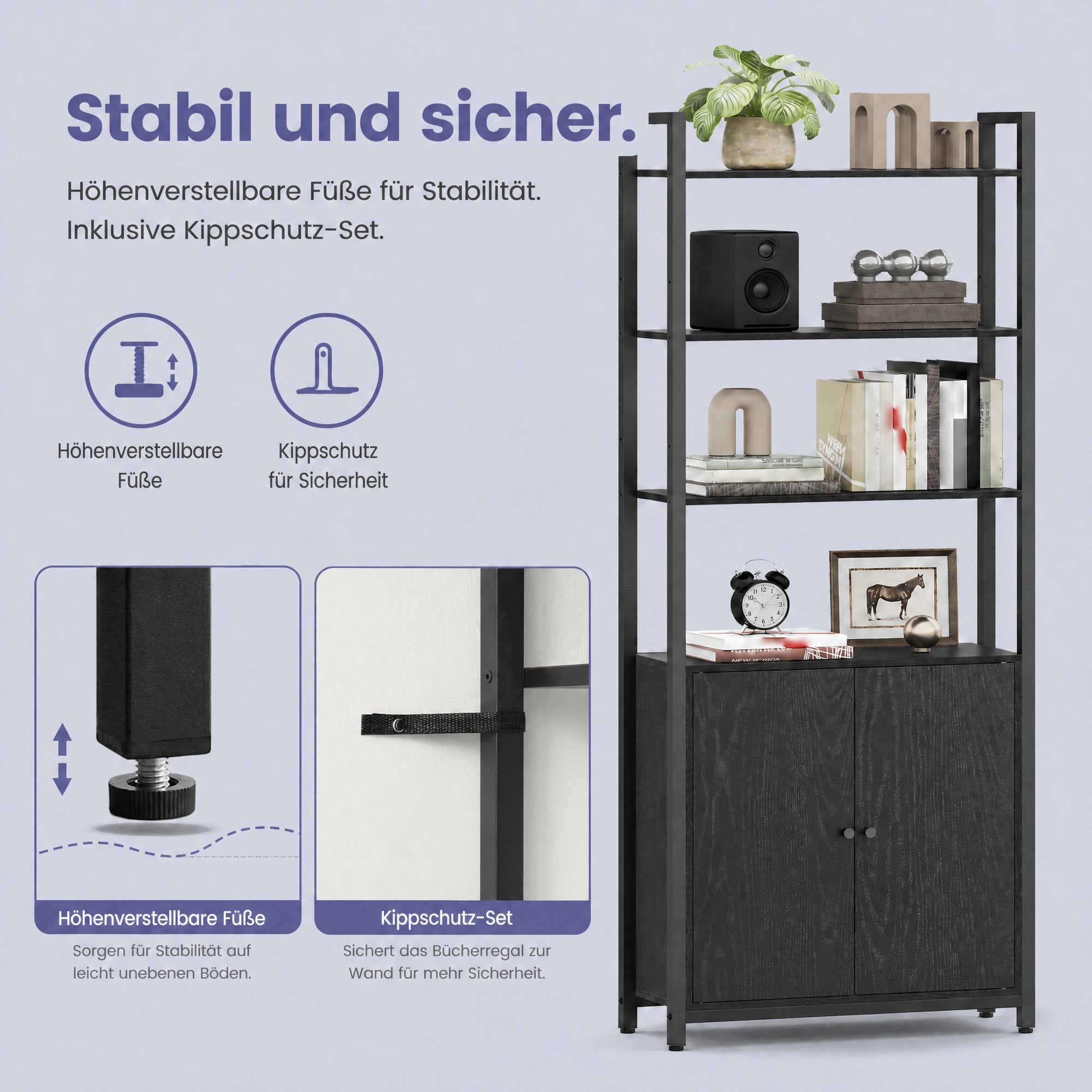 Bücherregal, 6 Ebenen, Regal