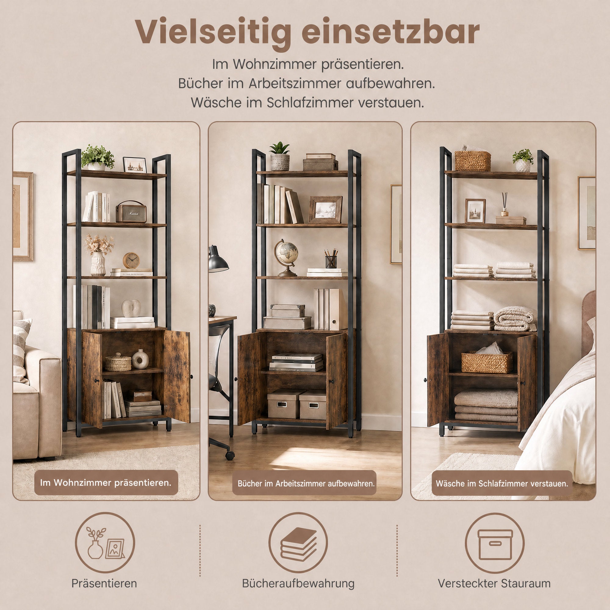 Bücherregal, 6 Ebenen, Regal