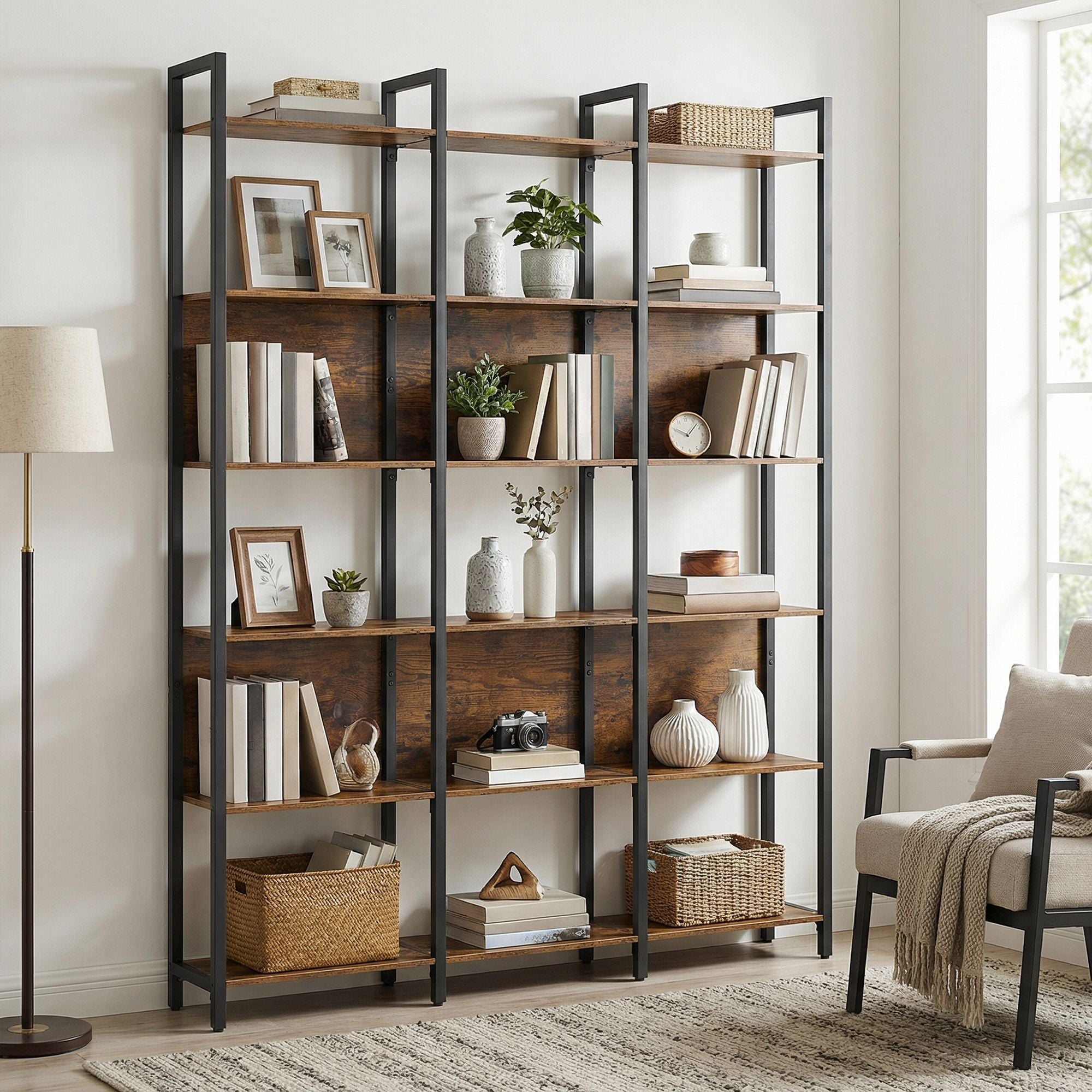 Bücherregal mit 5 Ebenen, Küchenregal, Standregal