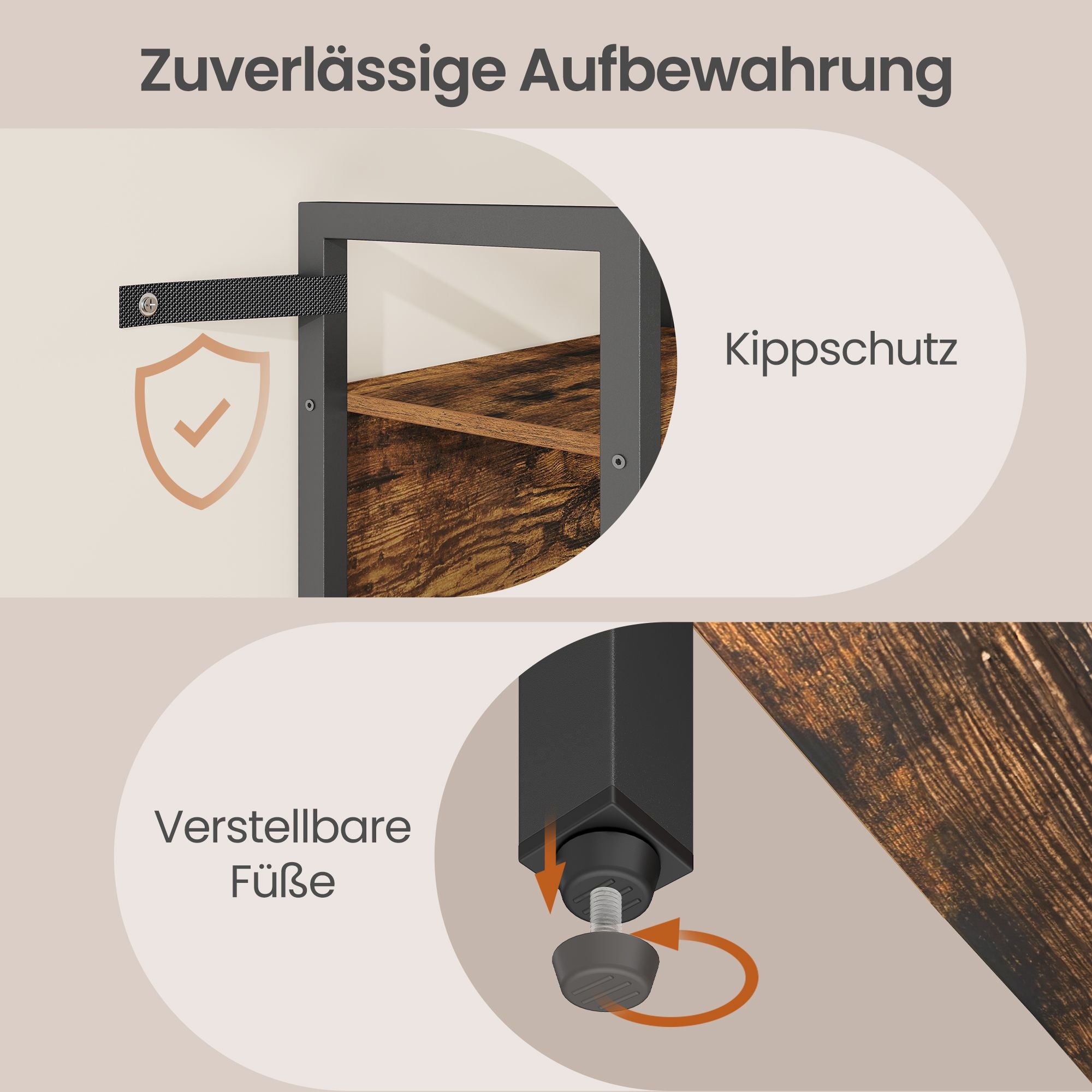 Bücherregal mit 5 Ebenen, Küchenregal, Standregal