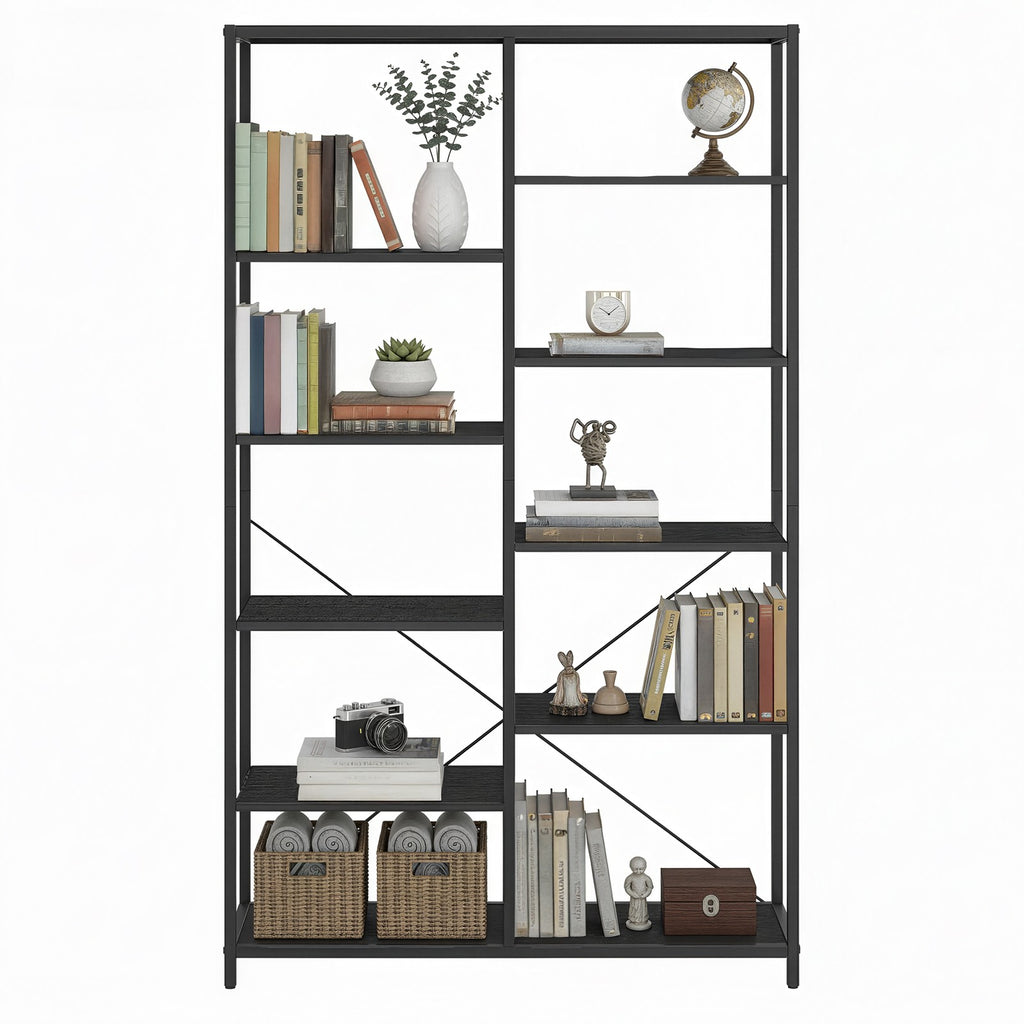 Bücherregal mit 5 Ebenen, Aufbewahrungsregal, einfacher Aufbau