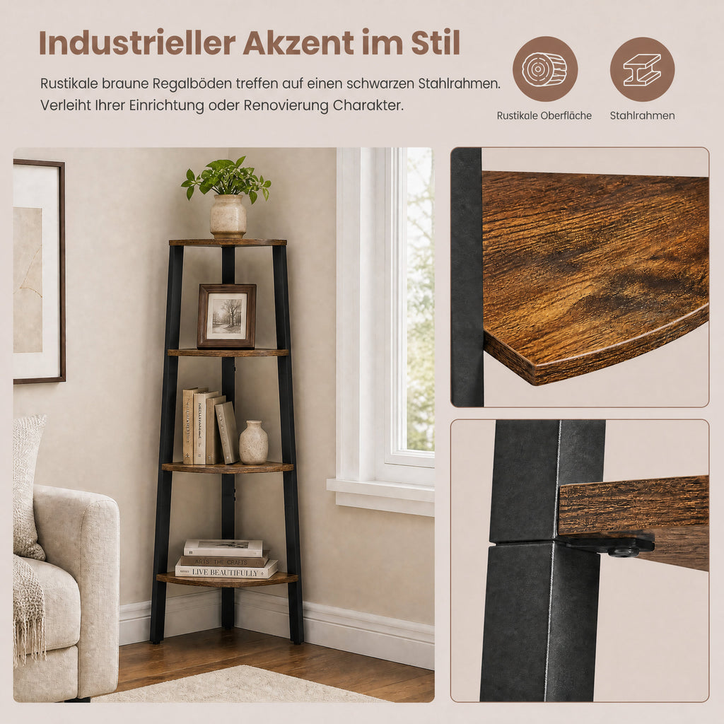 Industrie-Design Eckregal 4 Ablagen