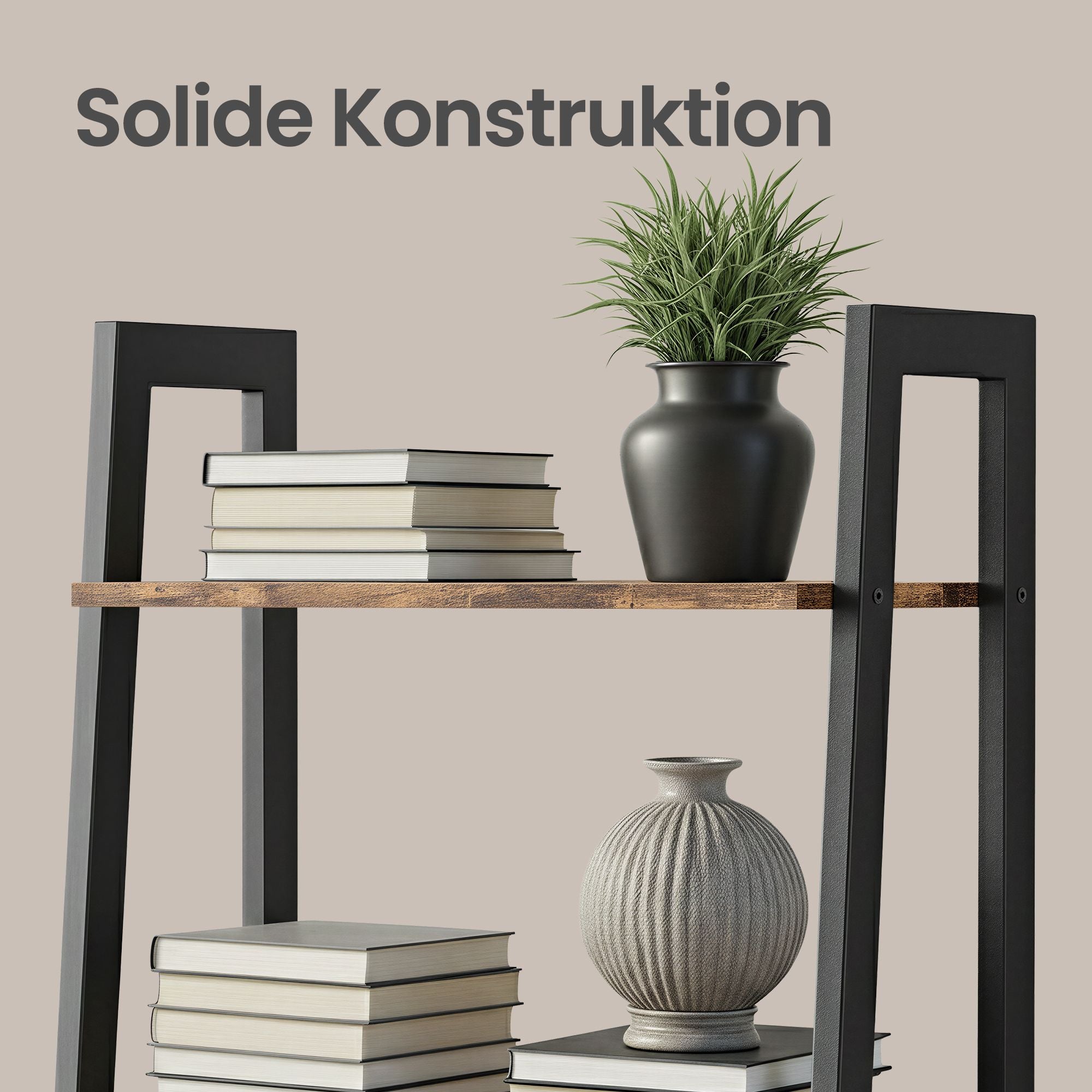 Standregal mit 4 Ebenen, Bücherregal, modern
