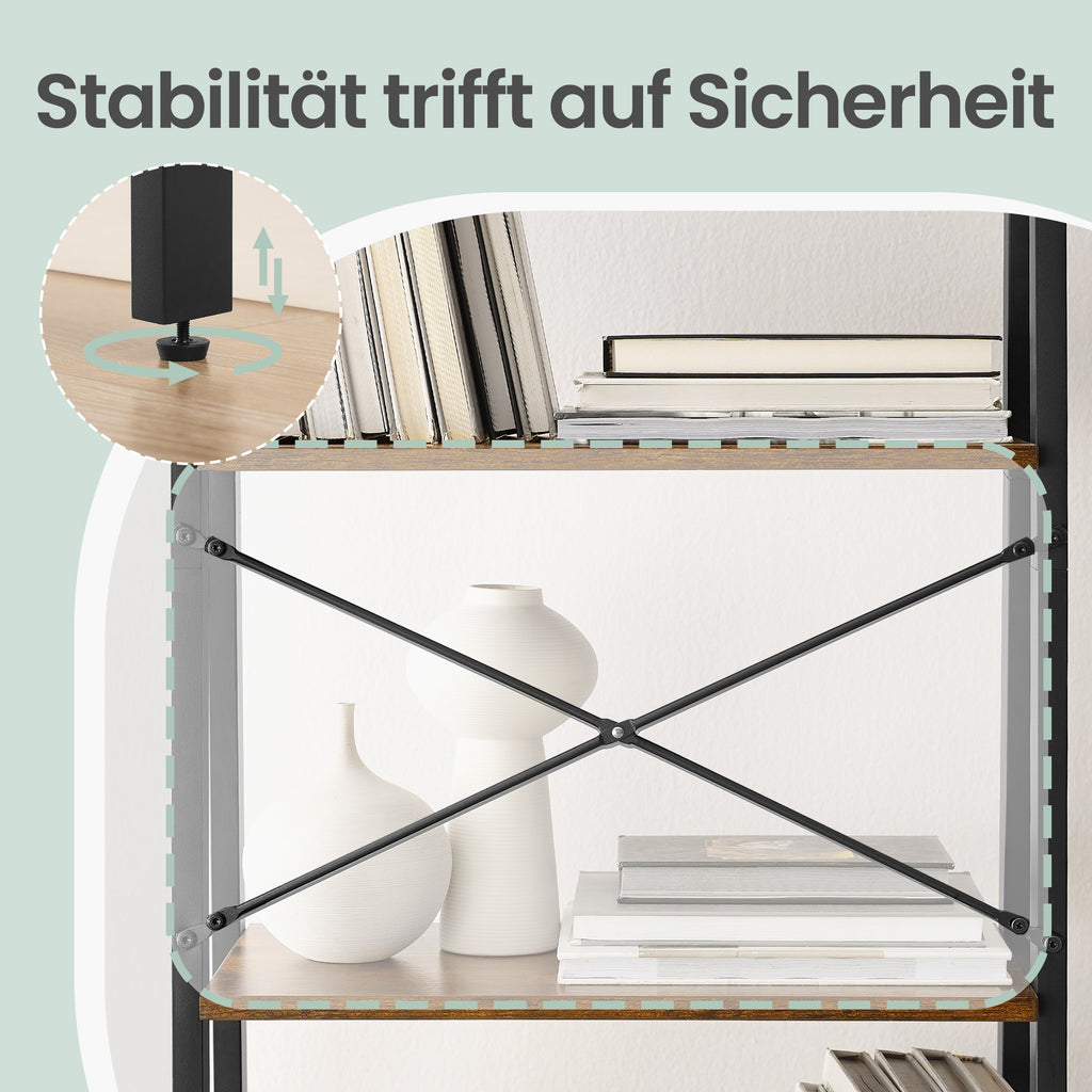 Standregal mit 5 Ebenen, Bücherregal, modern