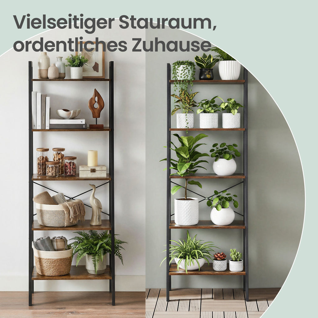 Standregal mit 5 Ebenen, Bücherregal, modern