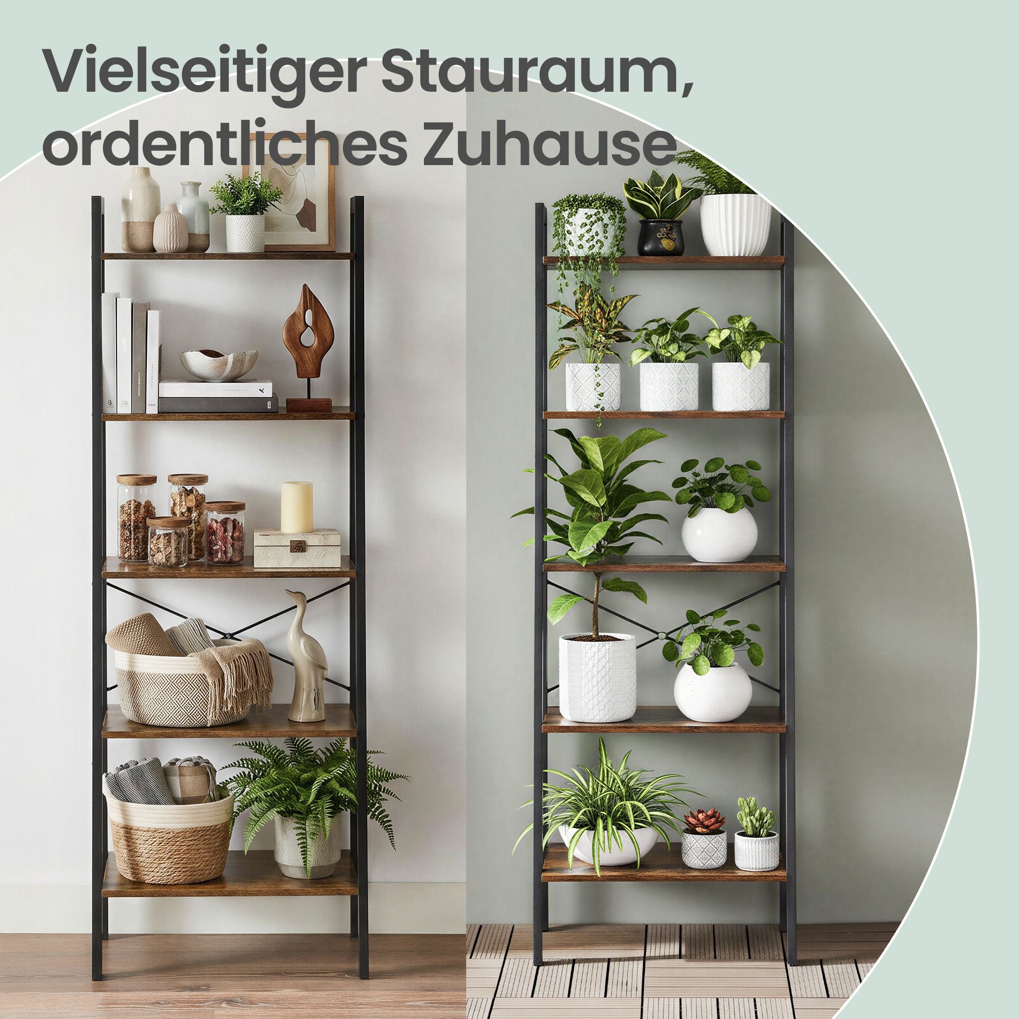 Standregal mit 5 Ebenen, Bücherregal, modern