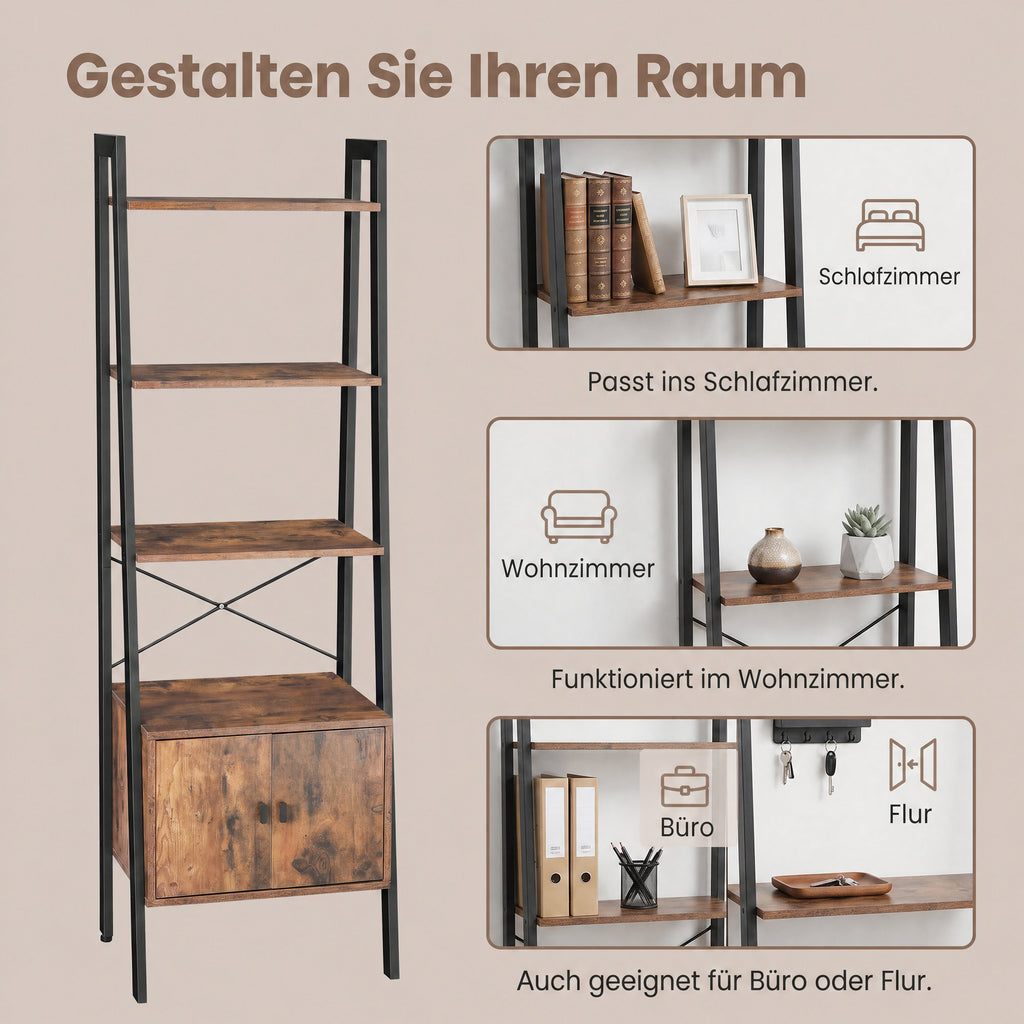 Industrie-Design Standregal 4 Ablagen
