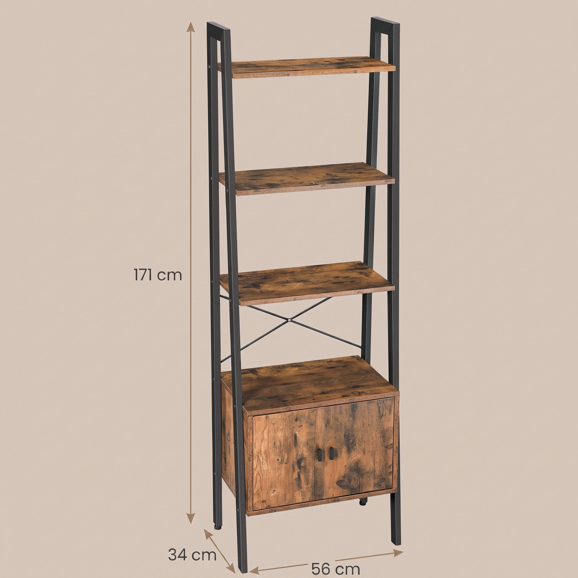 Industrie-Design Standregal 4 Ablagen